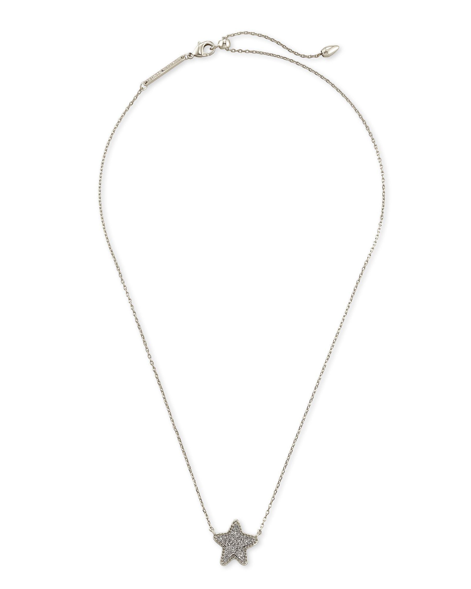 Kendra Scott Jae Star Necklace in Platinum Drusy and Rhodium Plated