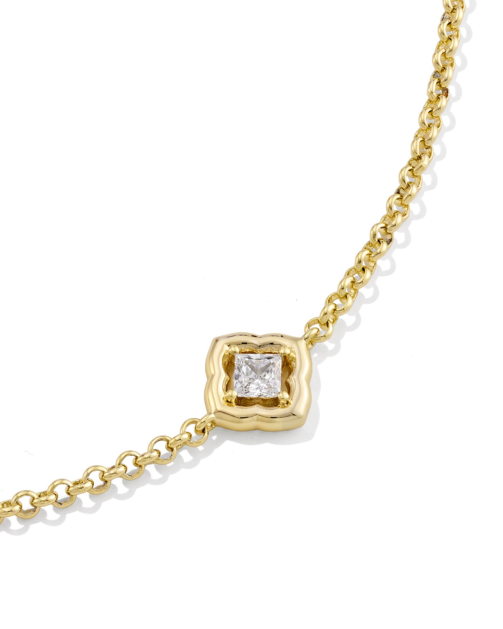 Kendra Scott Mallory Crystal Delicate Chain Bracelet in White CZ and Gold
