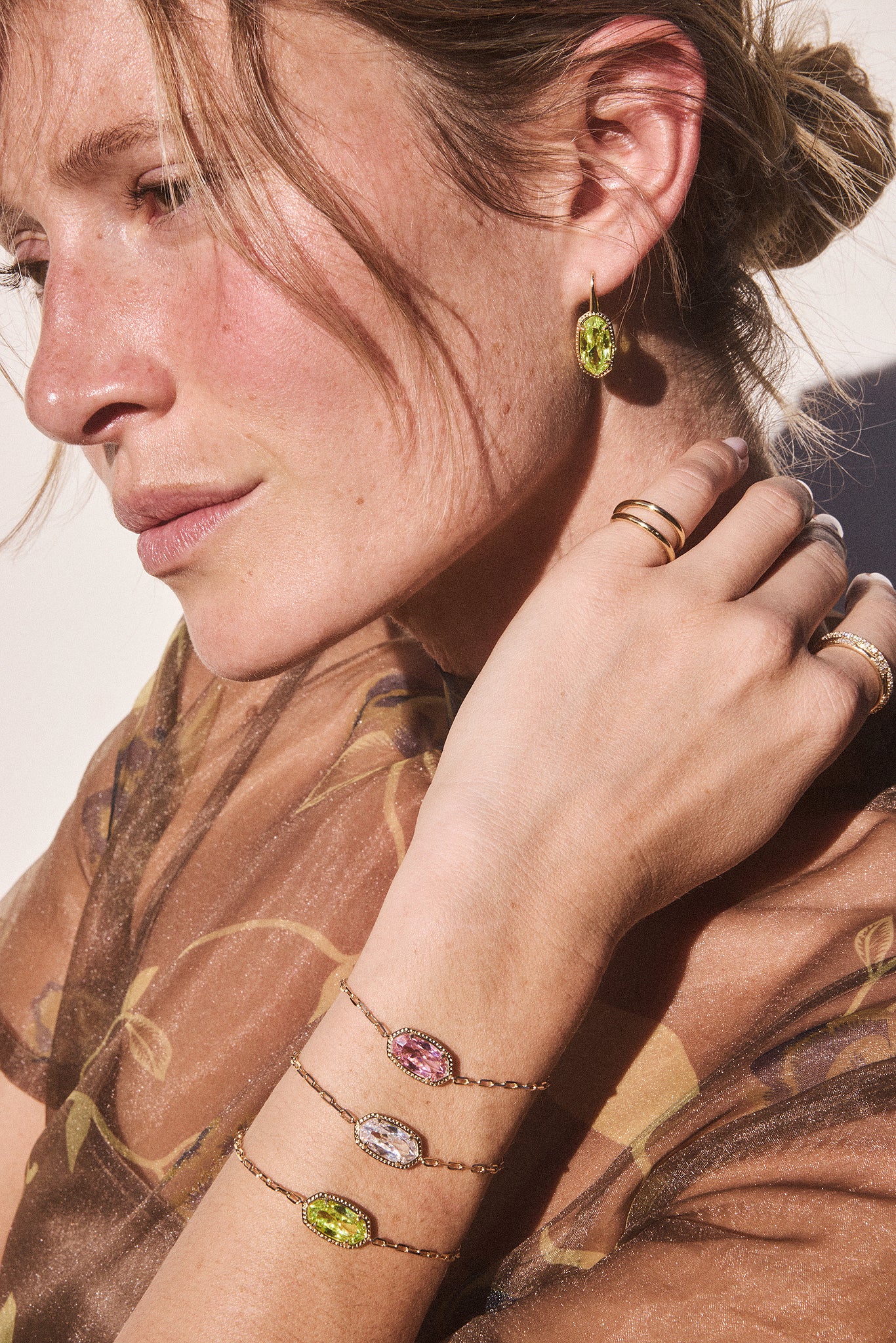 Kendra Scott Elaina Luxe Chain Oval Bracelet in White CZ and Gold Plated