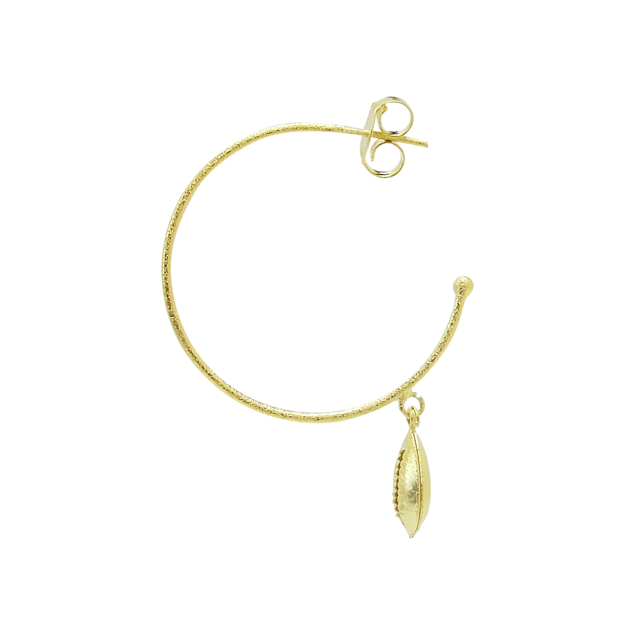 Sheila Fajl Atlantic Hoop Earrings with Shell Charm in Gold Plated