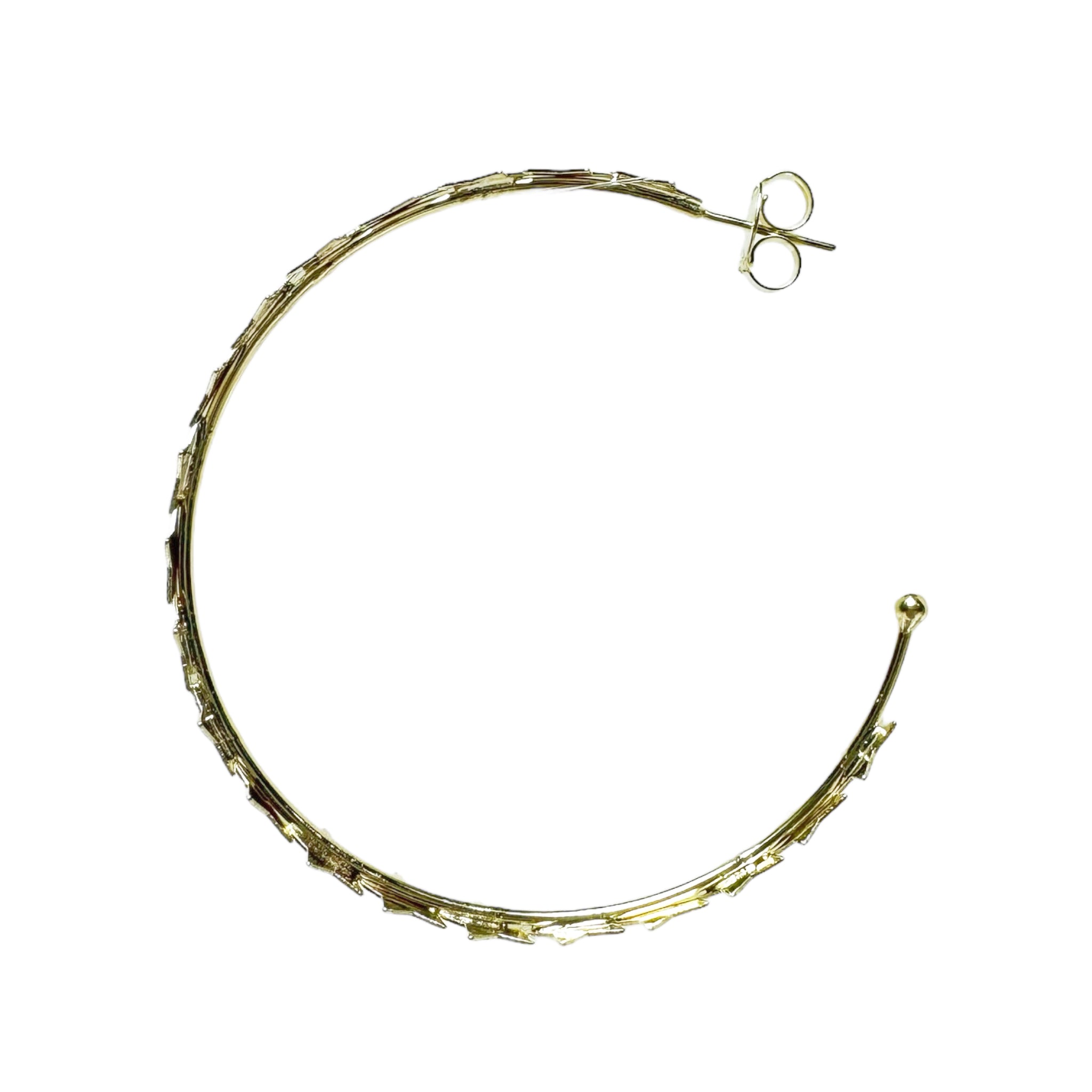 Sheila Fajl Small Corona Star Hoops in Brushed Gold Plated