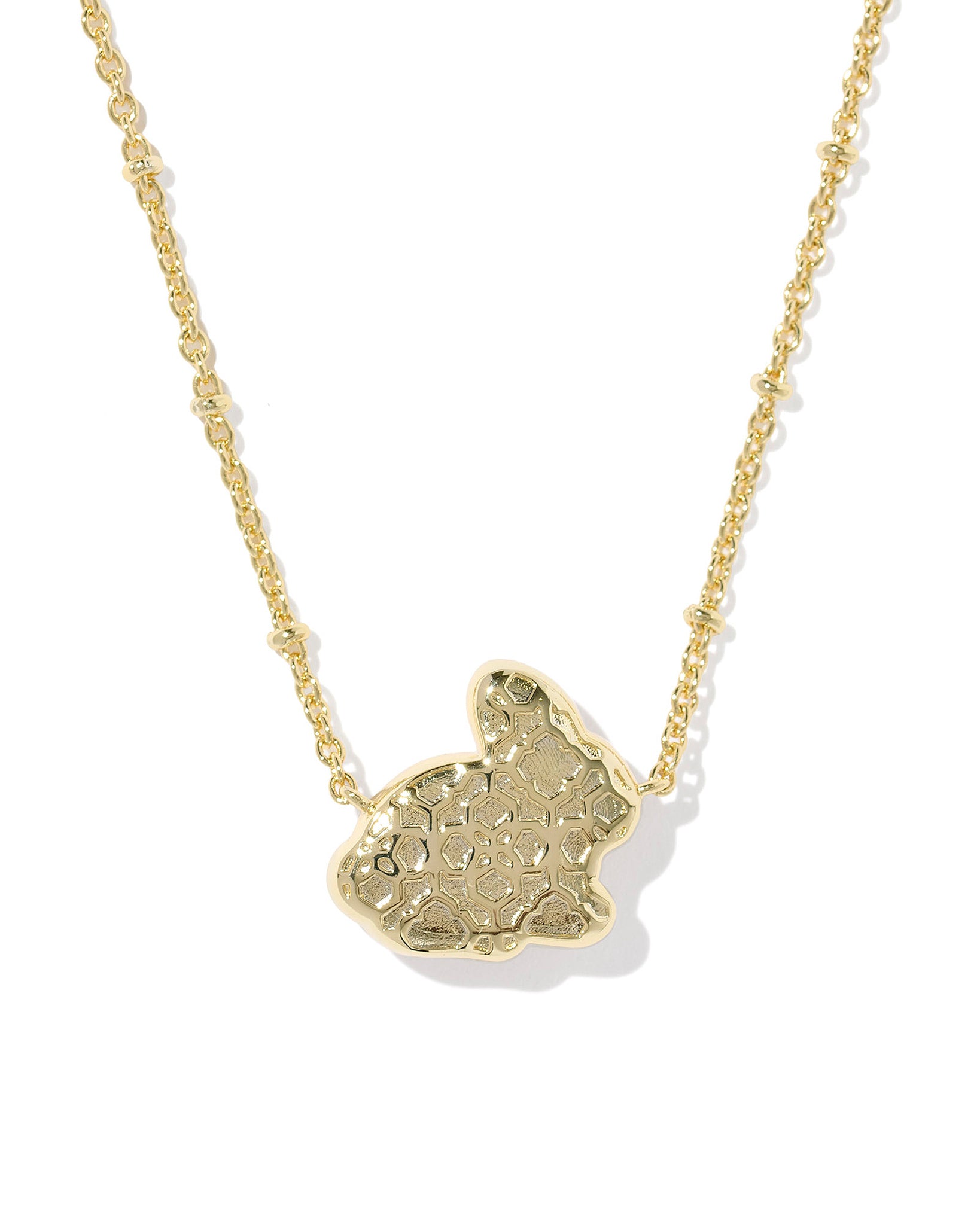 Kendra Scott Bunny Satellite Chain Pendant Necklace in Matte Light Blue Dichroic Glass and Gold Plated