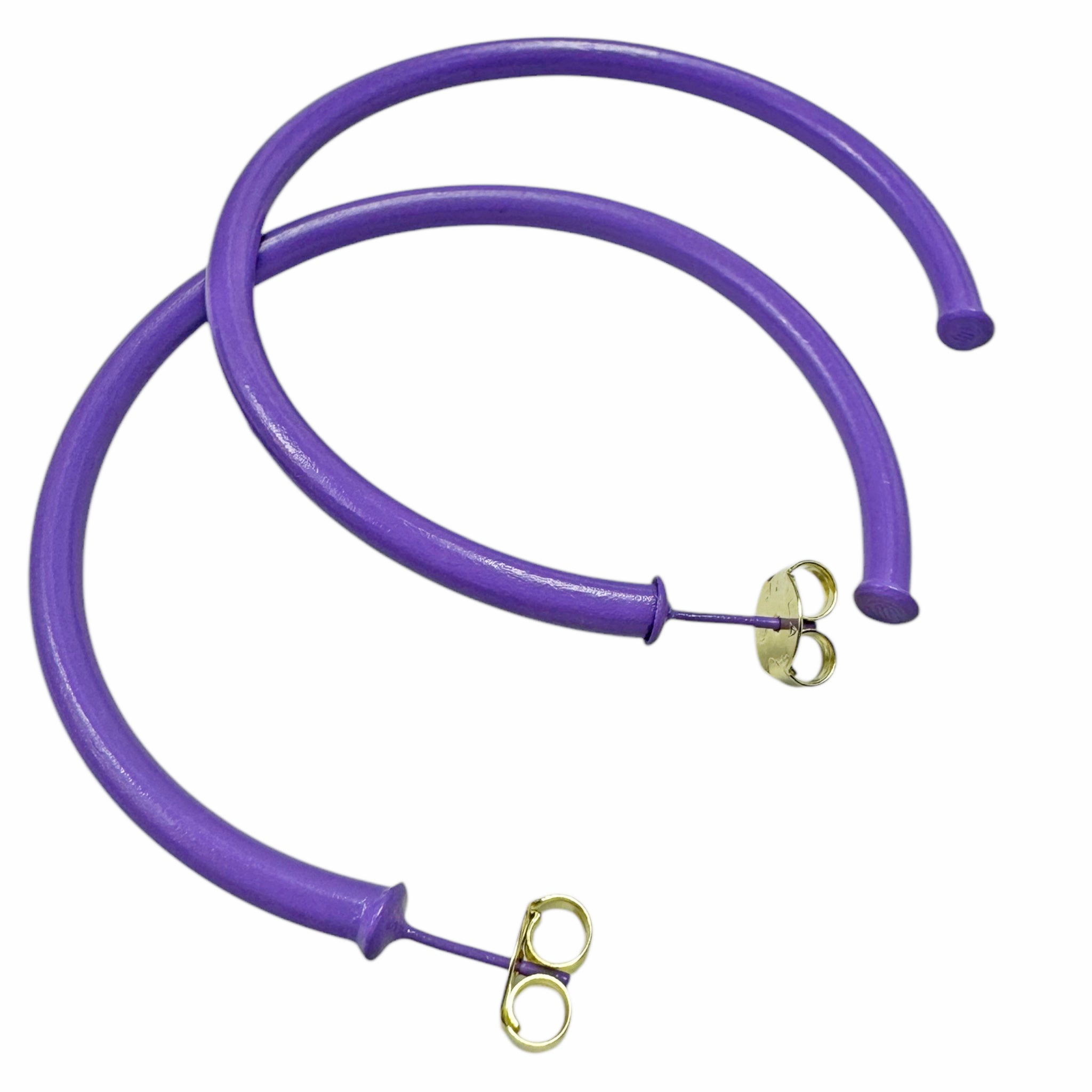 Sheila Fajl 2.5 Inch Everybody's Favorite Hoop Earrings in Painted Purple