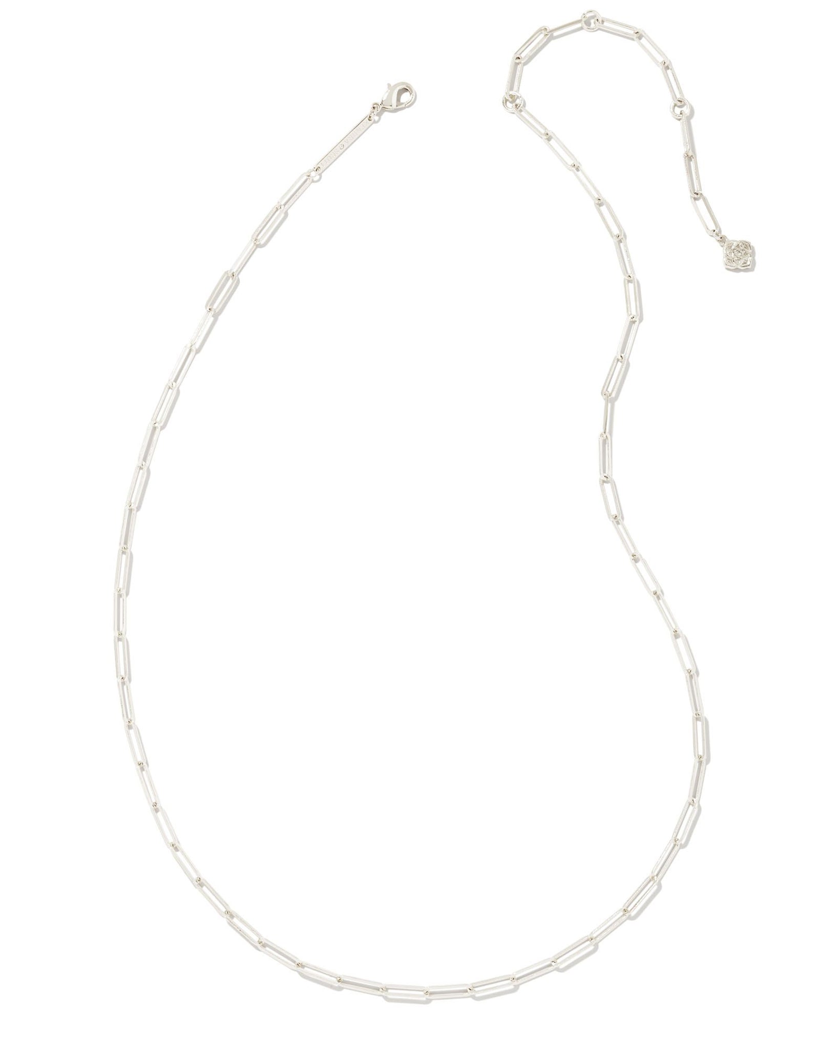 Kendra Scott Courtney Paperclip Chain Necklace in Rhodium Plated