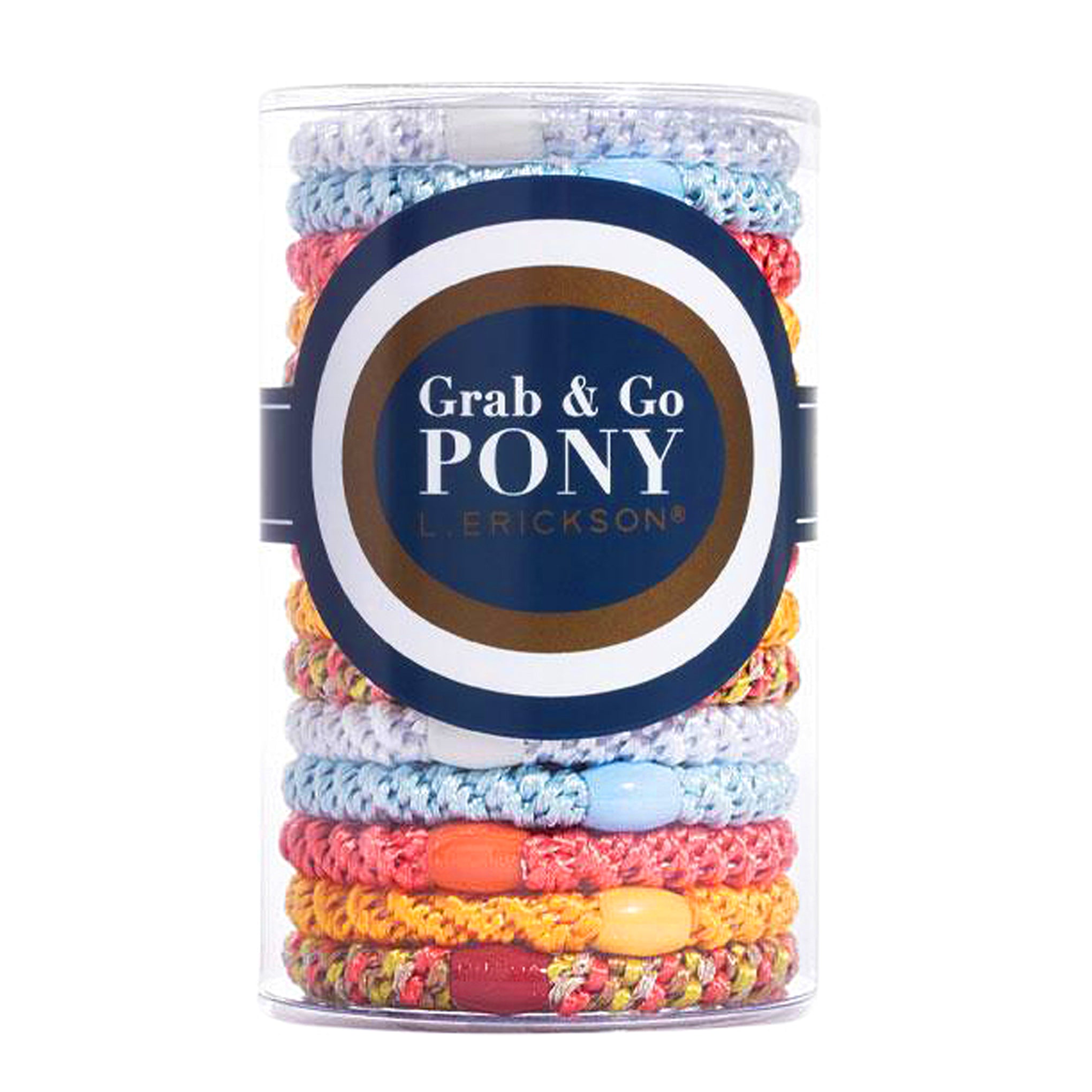 L. Erickson Grab and Go Pony Tube Hair Ties in Creamsicle 15 Pack