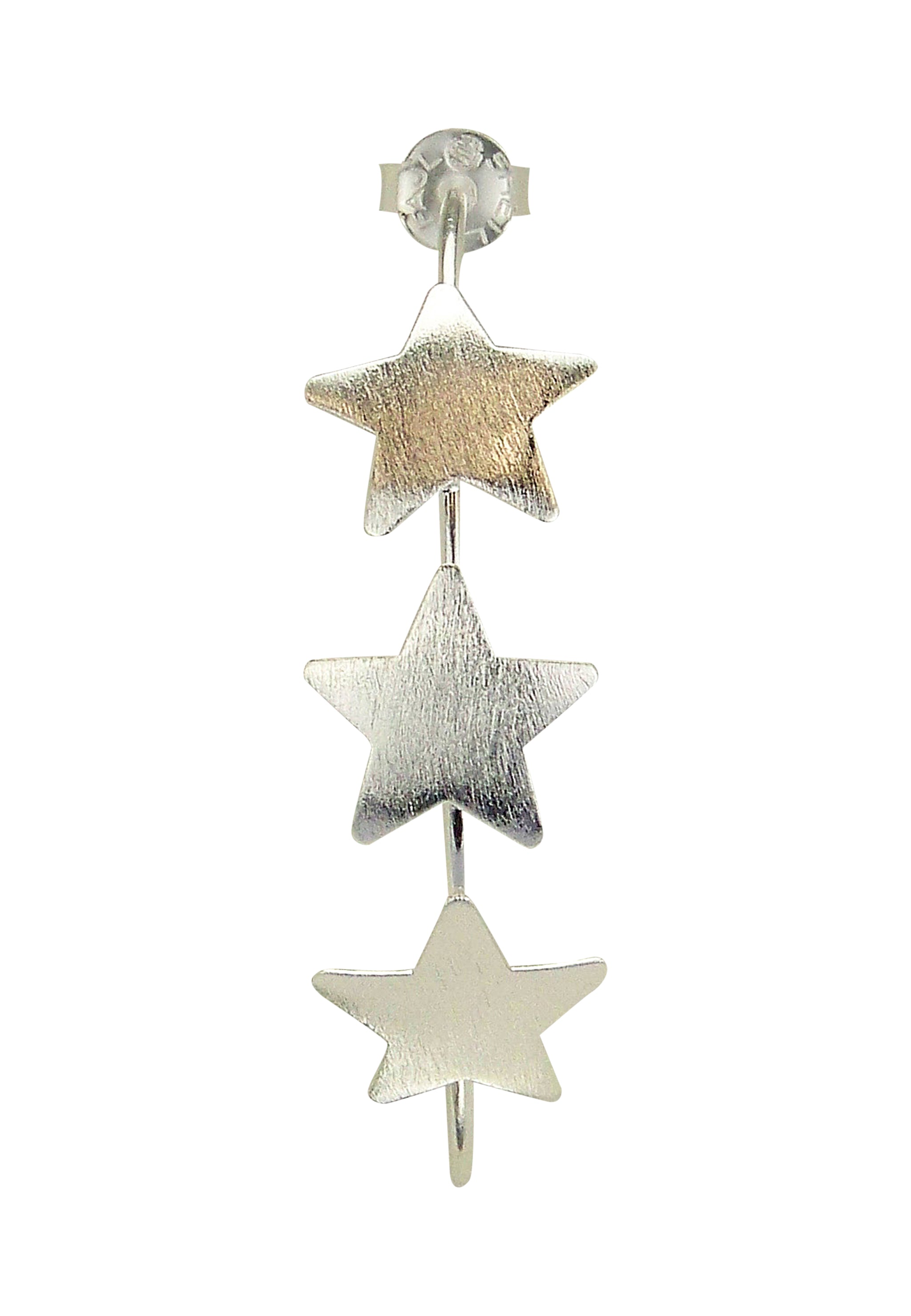 front image of Sheila Fajl Silvina Star Statement Hoop Earrings in Silver Plated