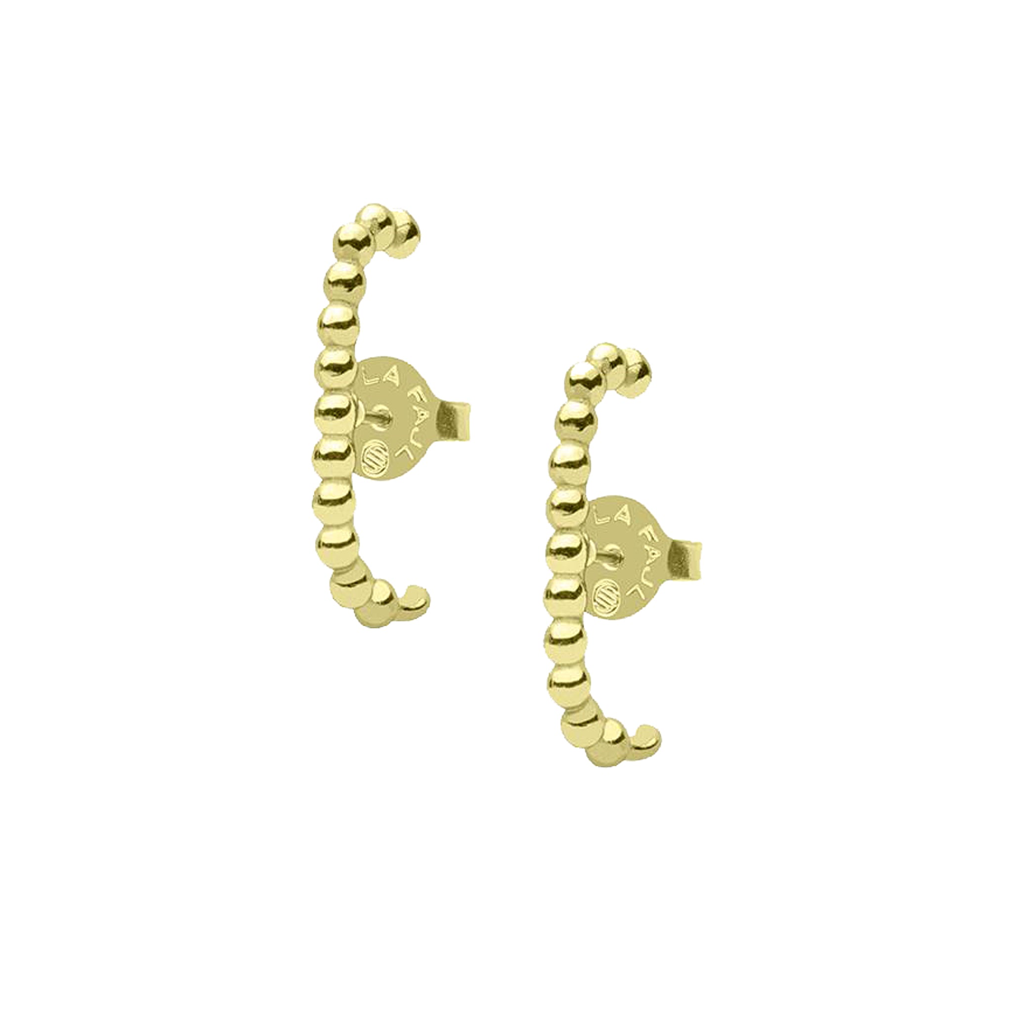Sheila Fajl Benny Hug Ear Cuff Stud Earrings in Polished Gold Plated