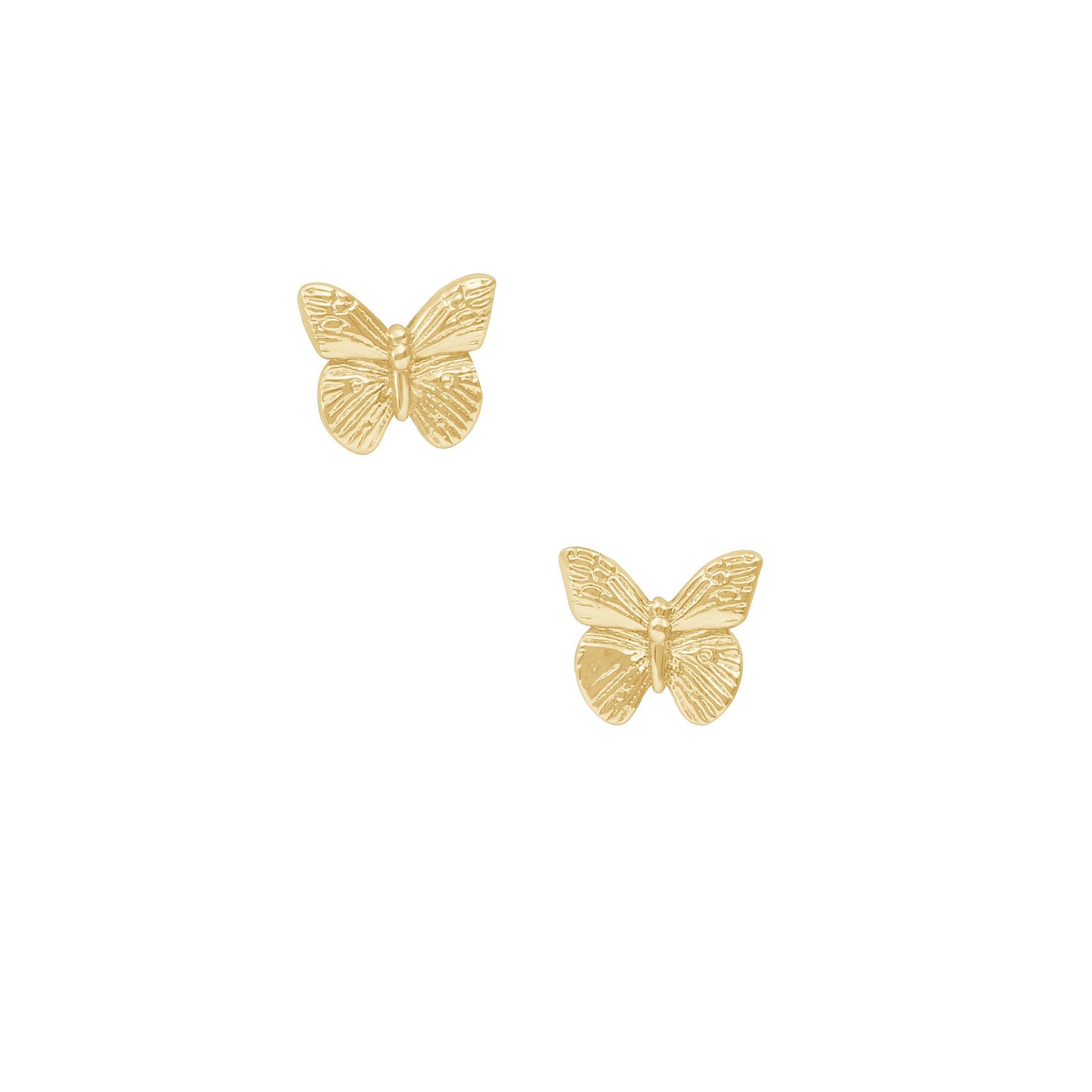 Five and Two Ellis Mini Butterfly Stud Earrings in 14k Gold Plated