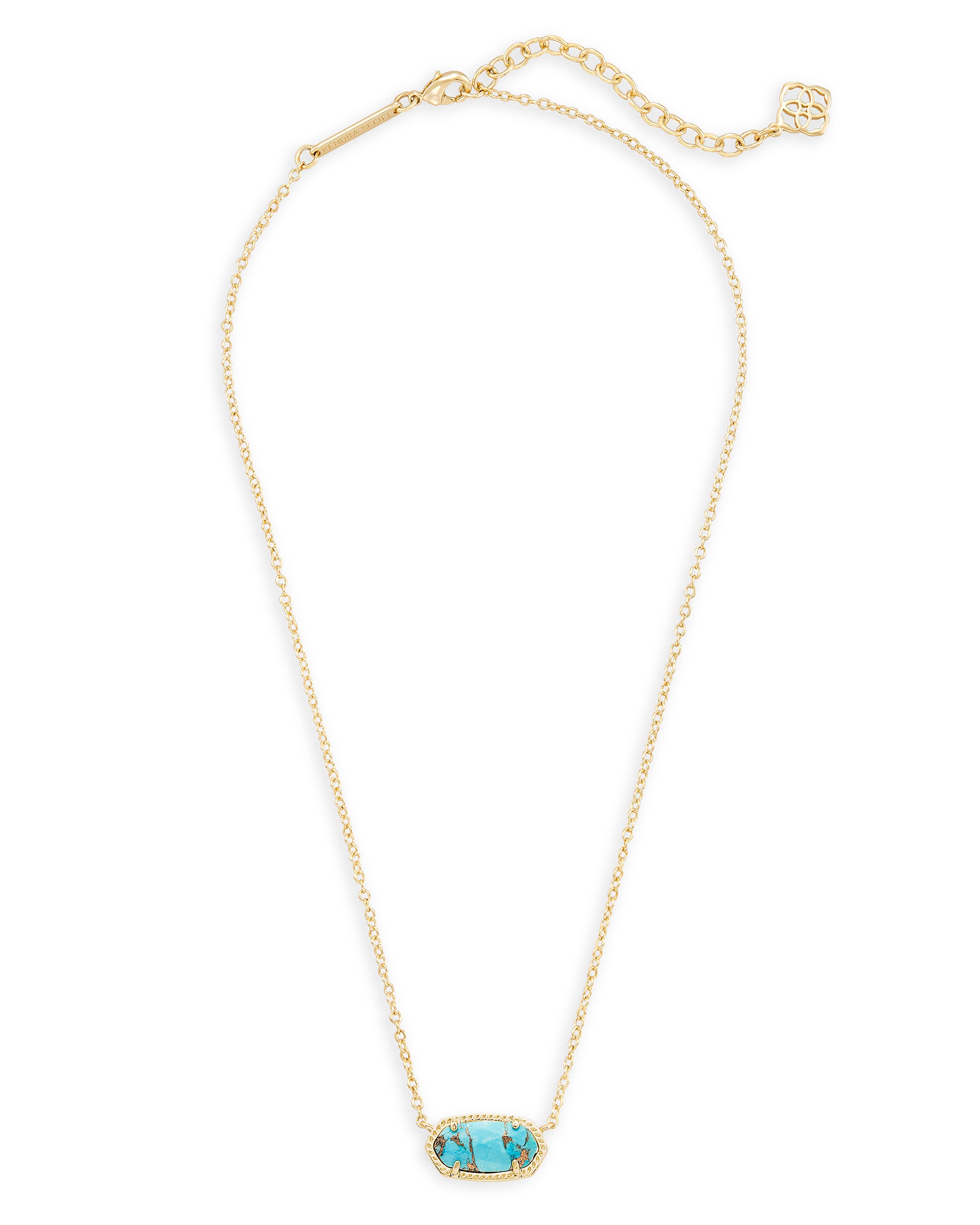 Kendra Scott Elisa Oval Pendant Necklace in Bronze Veined Turquoise Magnesite and Gold