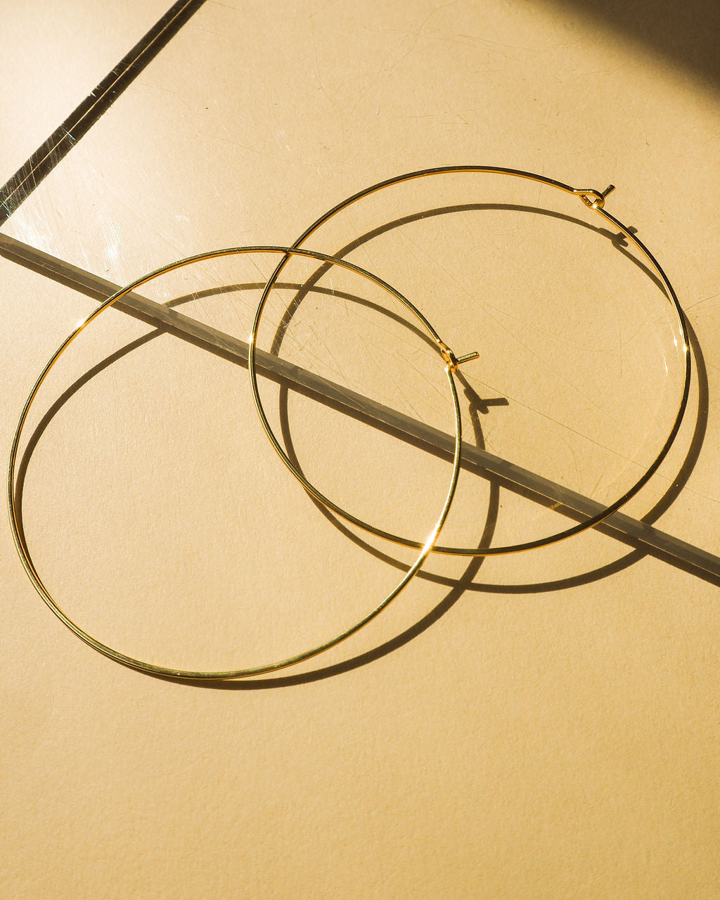 Luv Aj Capri Large Thin Wire Hoop Earrings in Polished 14k Gold