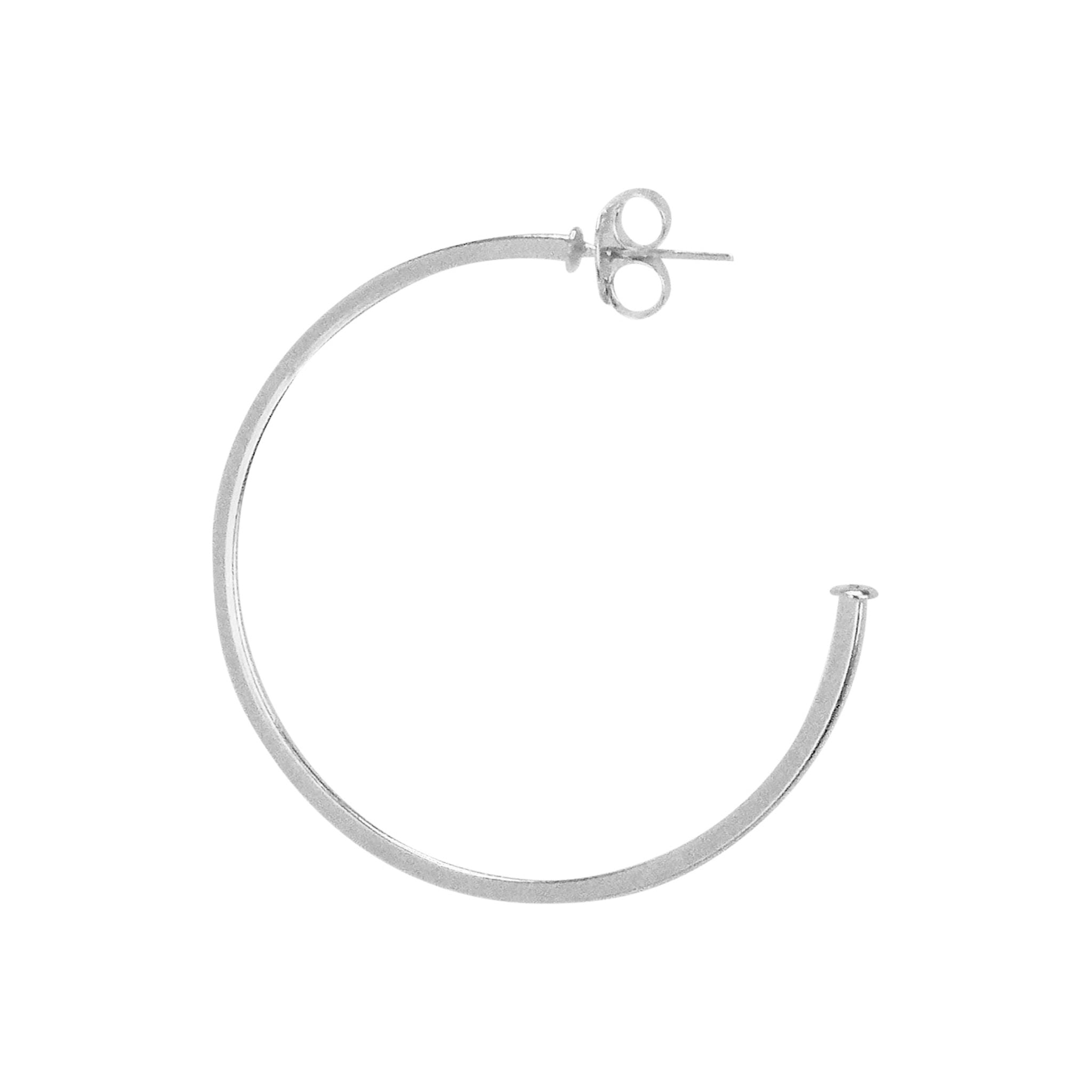 side image of Sheila Fajl Perfect Hoop Earrings in Polished Silver Plated