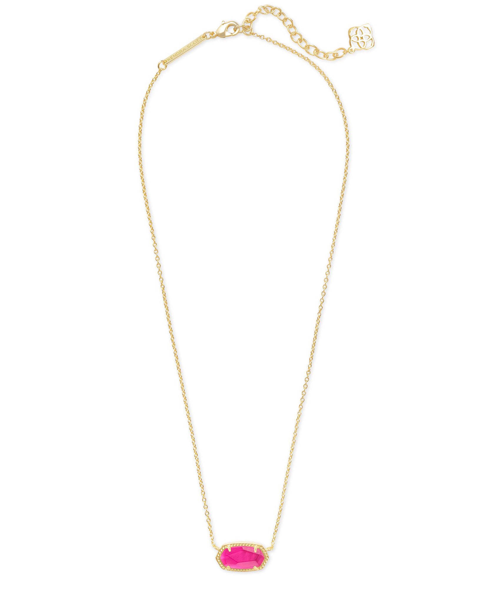 Kendra Scott Elisa Oval Pendant Necklace in Azalea Illusion and Gold