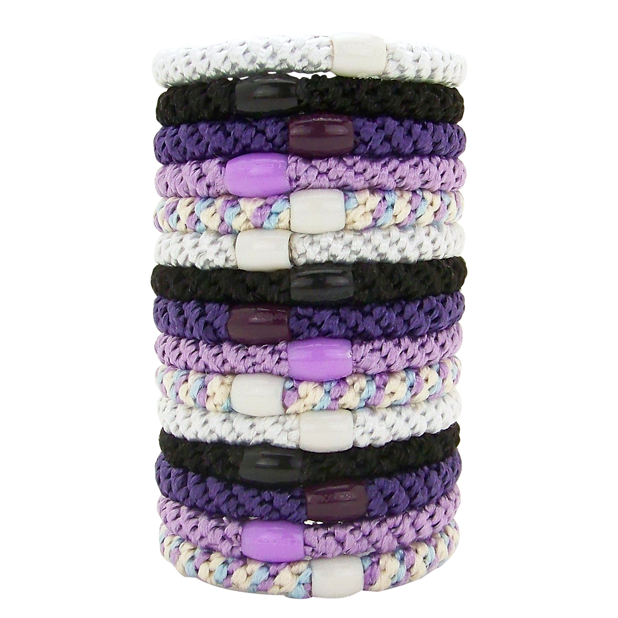 image of L. Erickson Grab and Go Pony Tube Hair Ties in Ultra Violet 15 Pack