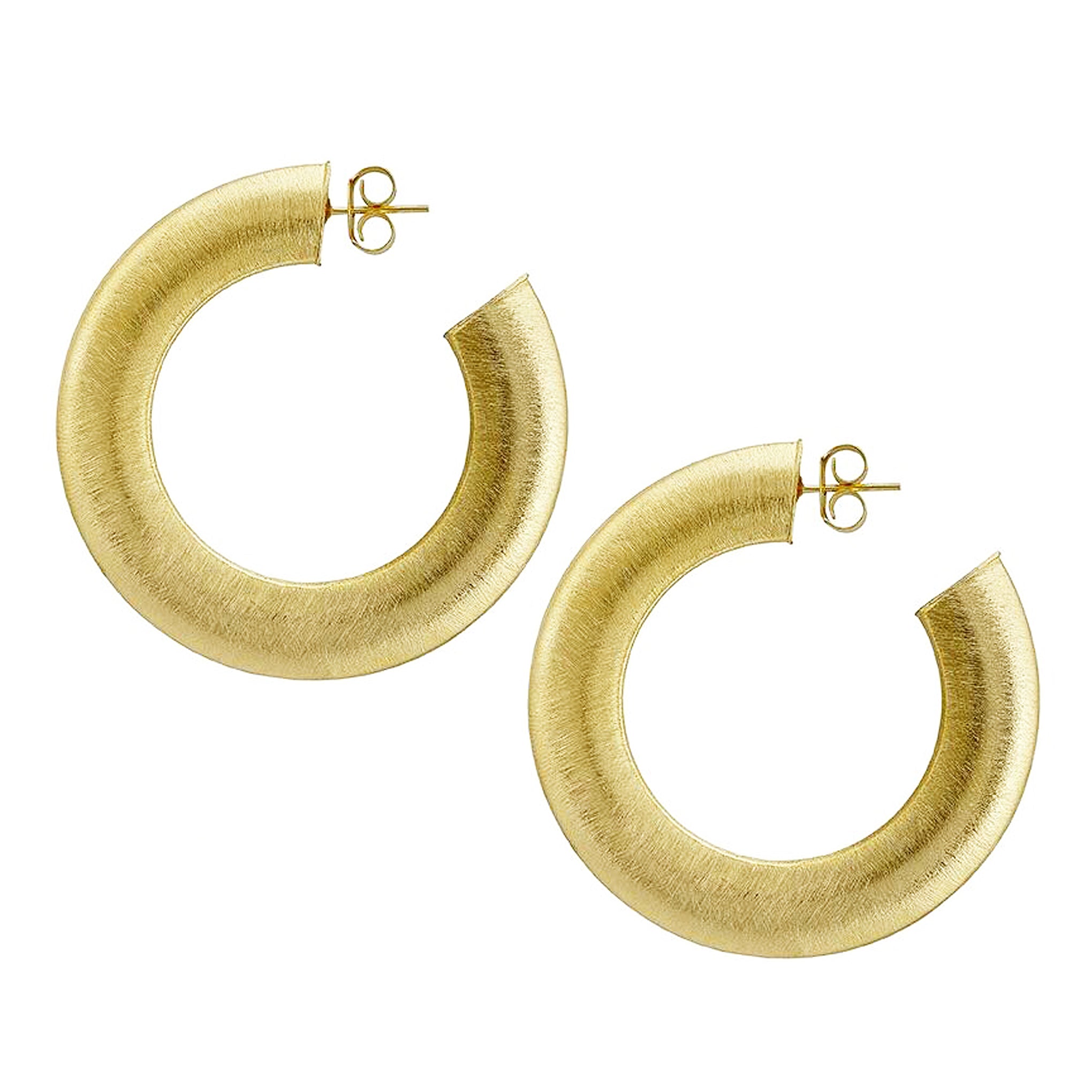 Sheila Fajl Irene 2.25 inch Large Flat Wide Hoop Earrings in Gold Plated