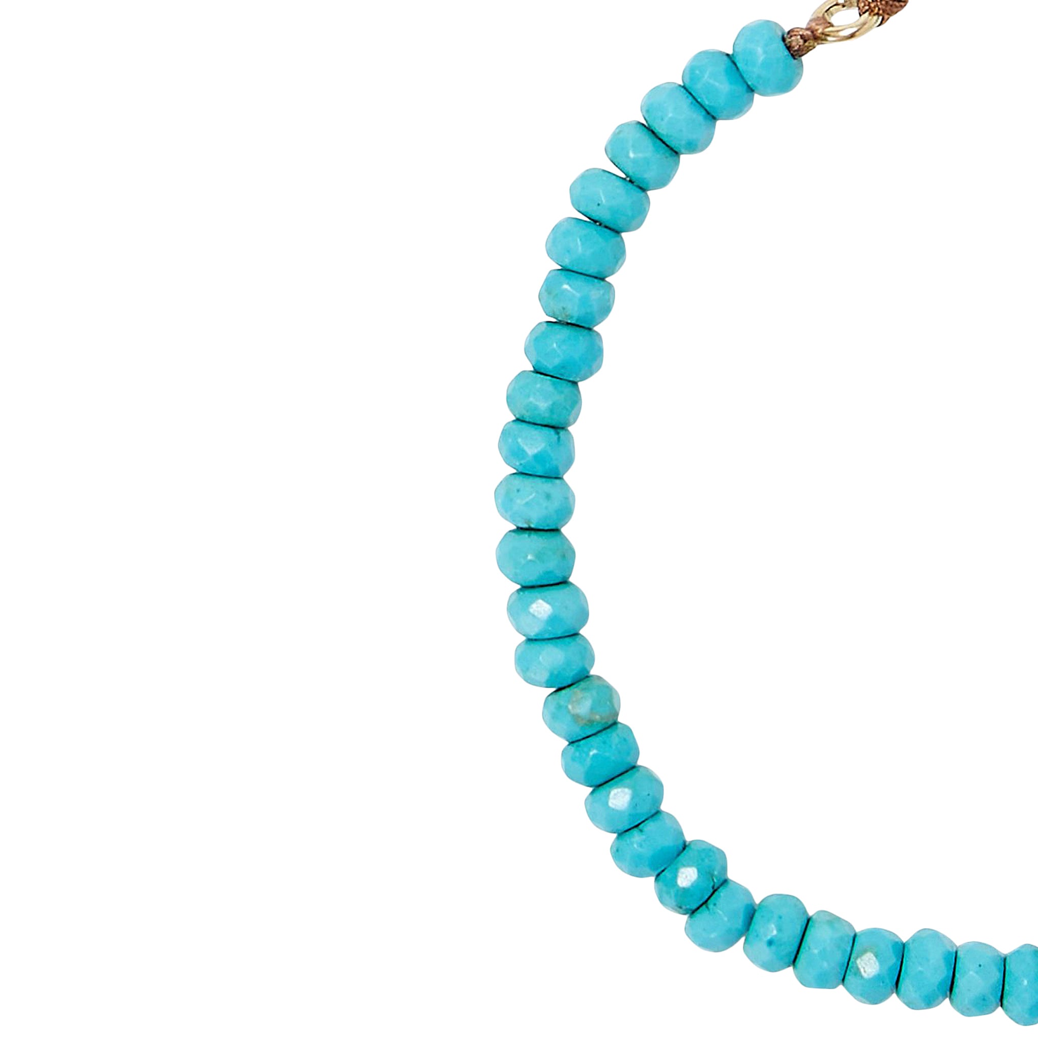 Chan Luu Single Wrap Beaded Bracelet in Turquoise and Gold Vermeil