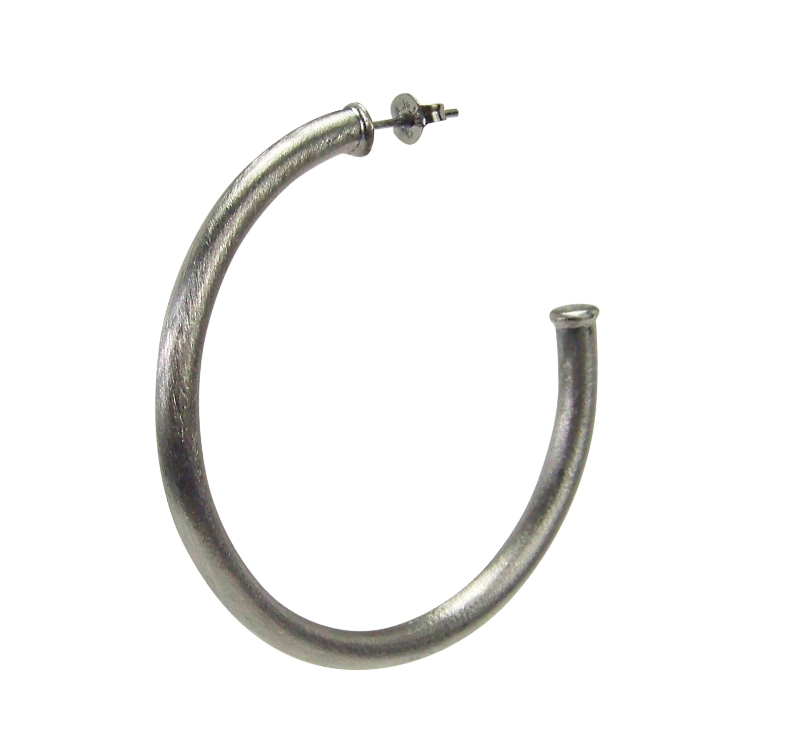 Sheila Fajl Smaller Favorite Tubular Hoop Earrings in Brushed Gunmetal Plated
