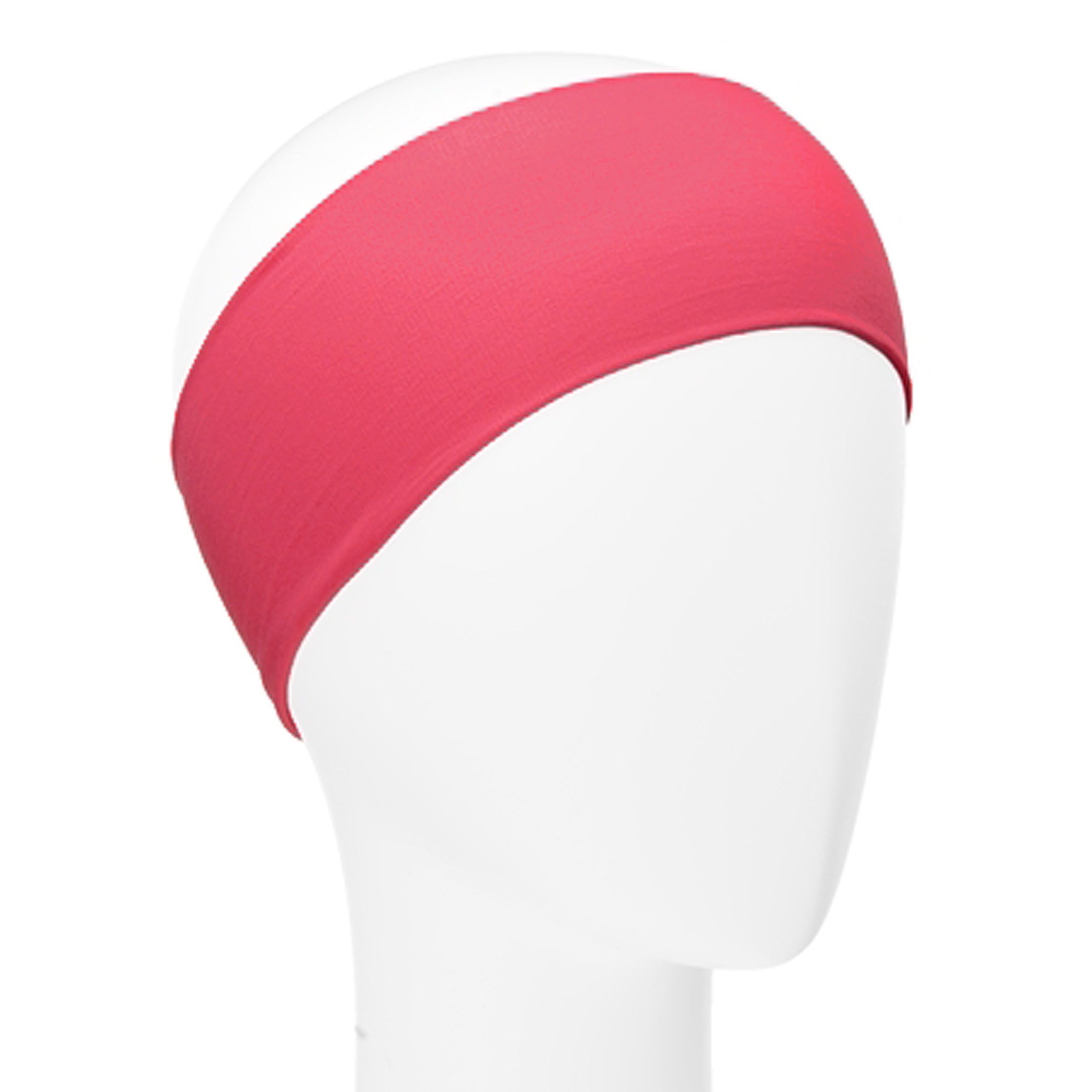 L. Erickson Italian Bandeau Stretch Headband in Bright Guava Pink