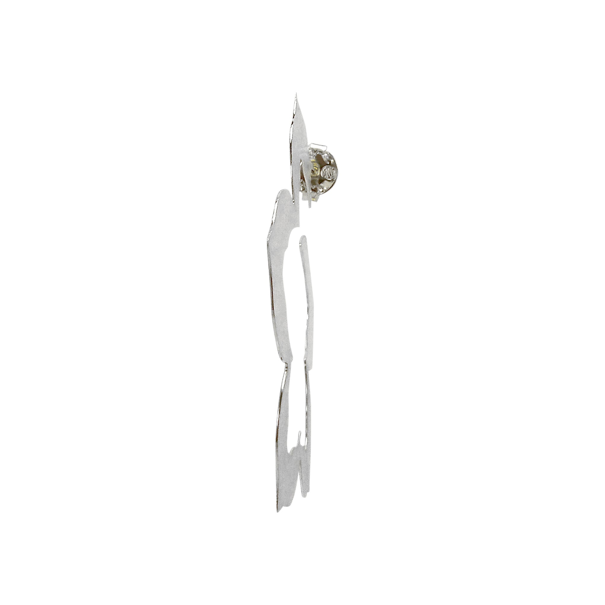 single front image of Sheila Fajl Flora Flower Inspired Hoop Earrings in Brushed Silver Plated