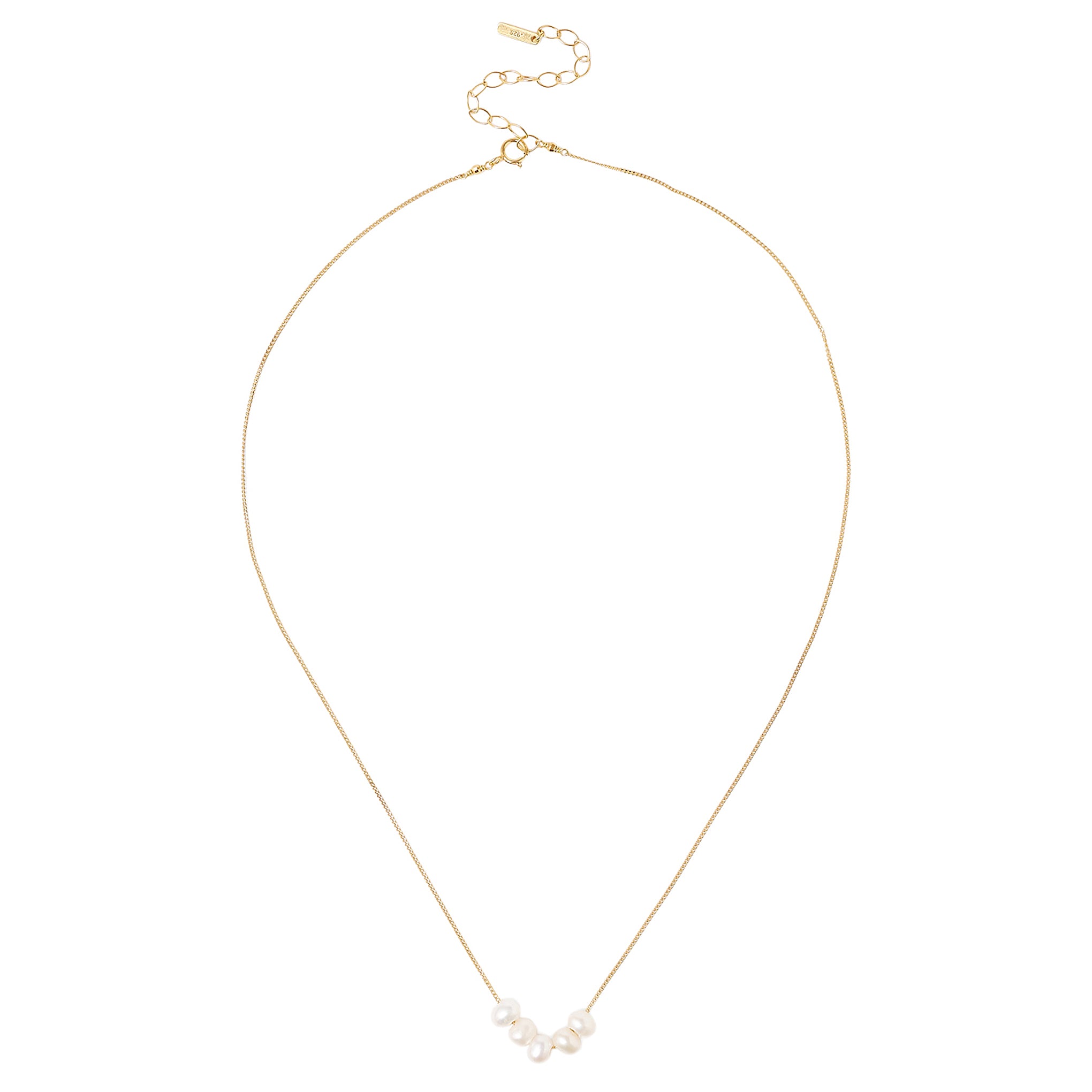 Chan Luu White Floating Multi Freshwater Pearl Pendant Necklace in Gold