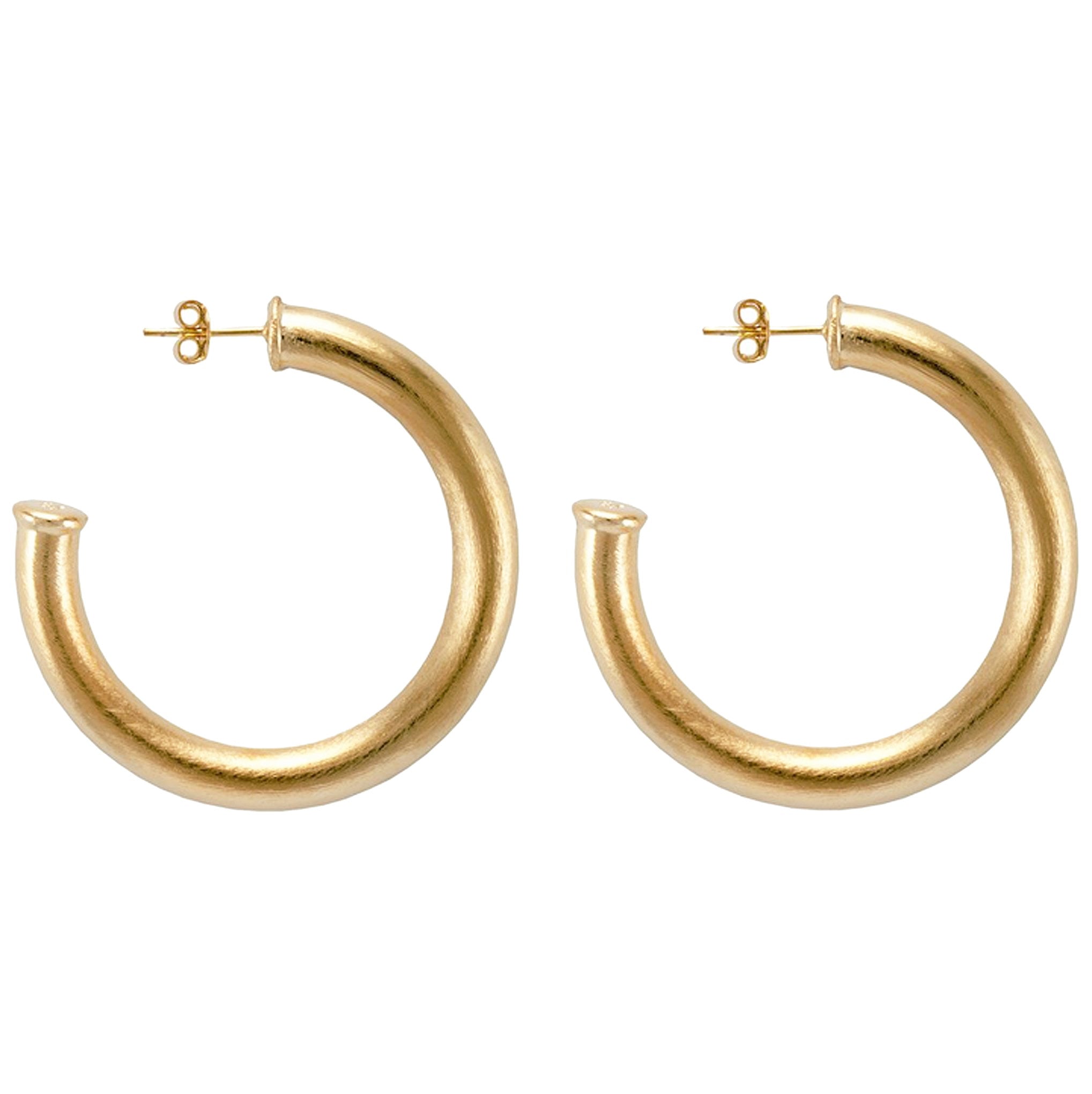 Sheila Fajl Thick Chantal Hoop Earrings in Brushed Champagne Plated
