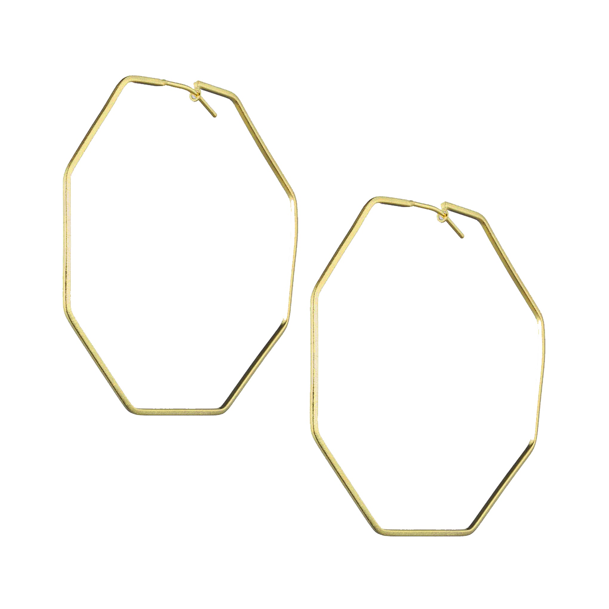 Sheila Fajl Amber Geometrical Hoop Earrings in 18k Brushed Gold Plated