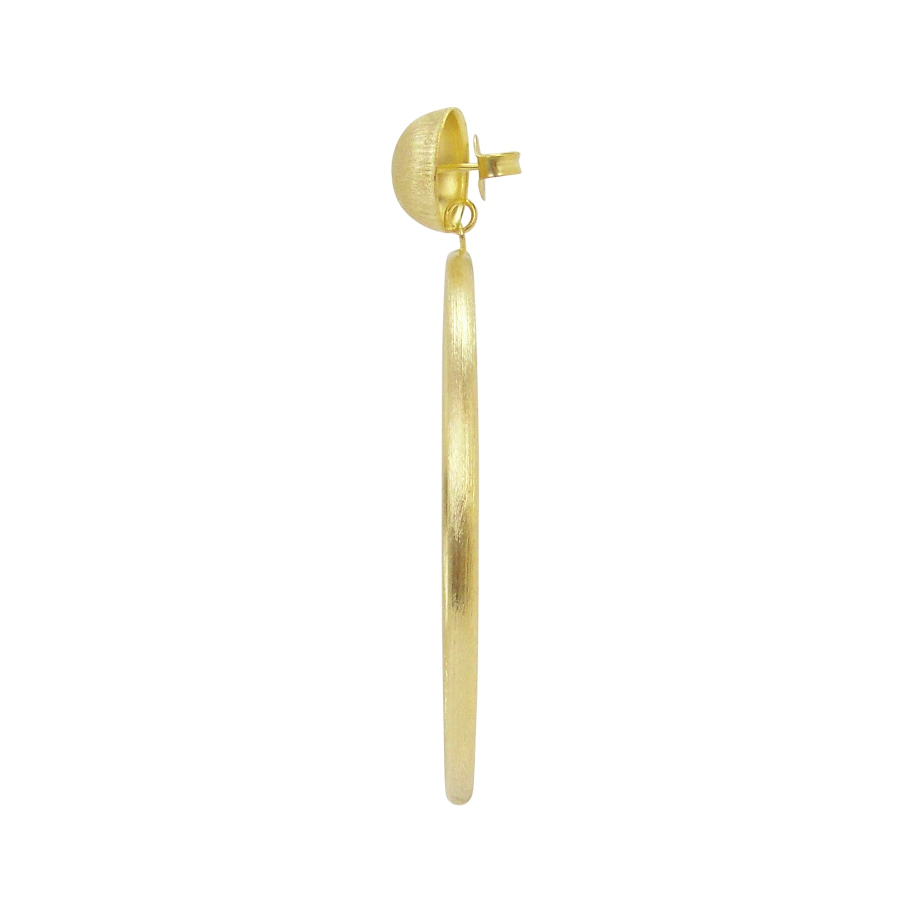 side image of Sheila Fajl Visage Front Facing Hoop Earrings in Gold Plated