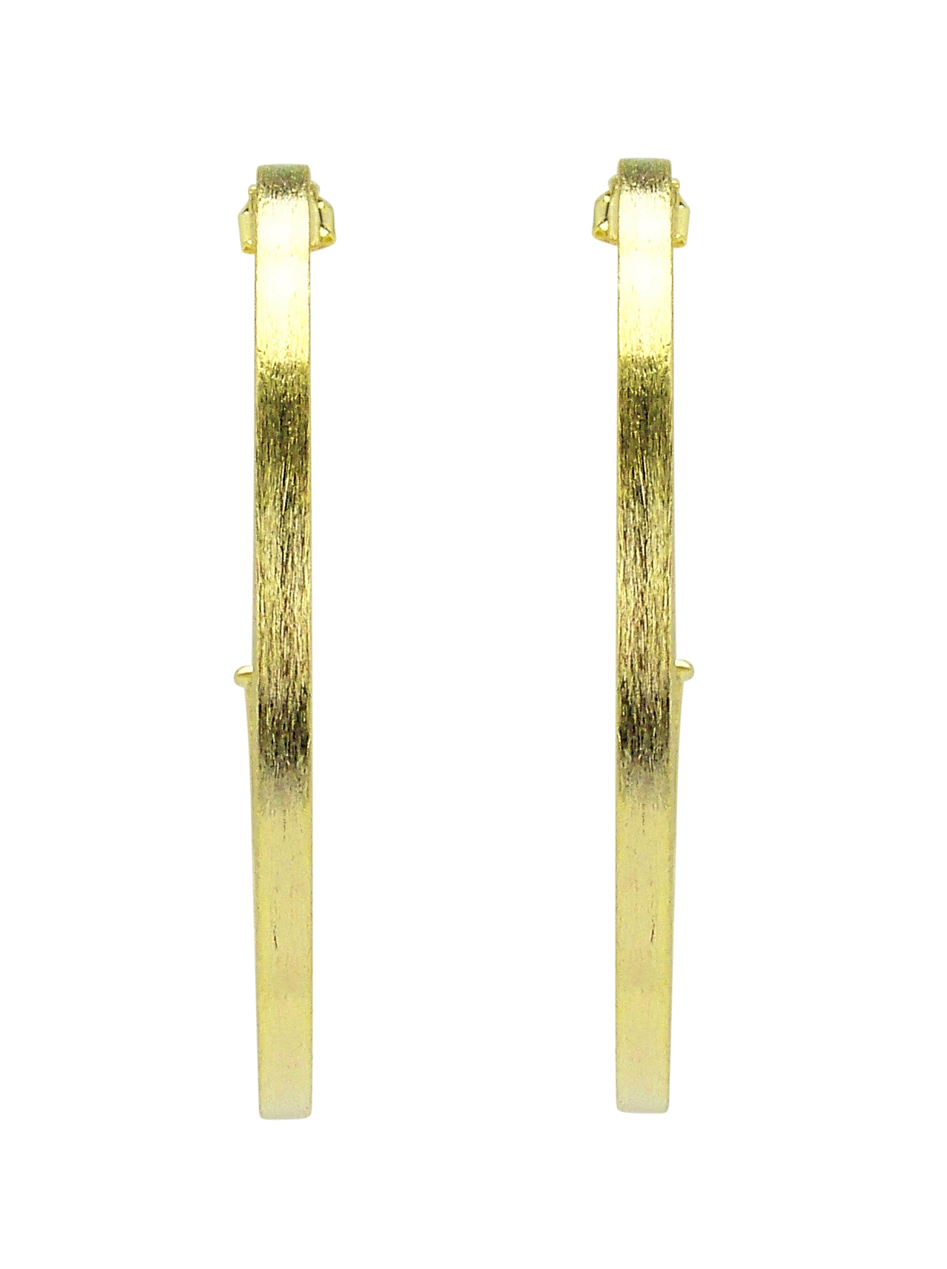 Sheila Fajl Silvia Square Tube Hoop Earrings in Gold Plated