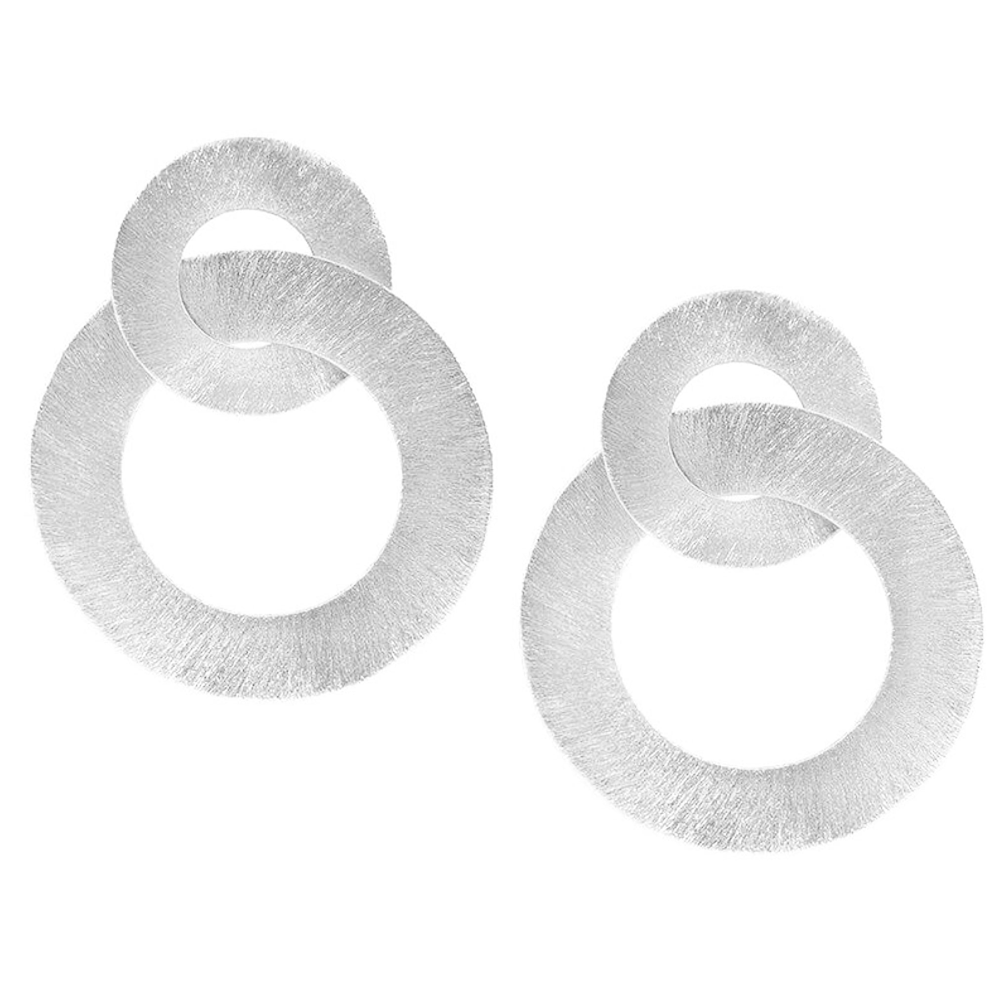 Primary Image of Sheila Fajl Anna Double Hoop Circle Earrings in Brushed Sterling Silver Plated