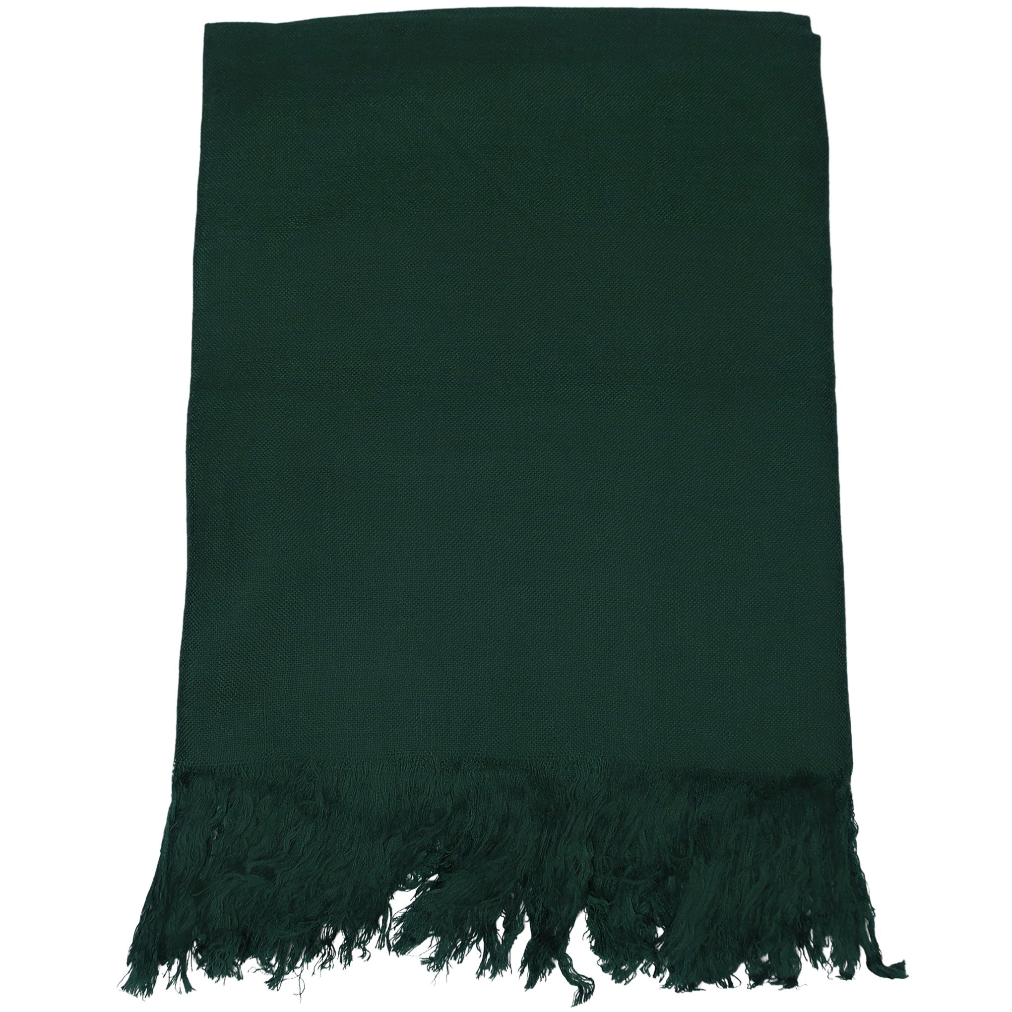 Blue Pacific Tissue Solid Modal and Cashmere Scarf Shawl in Pine Green