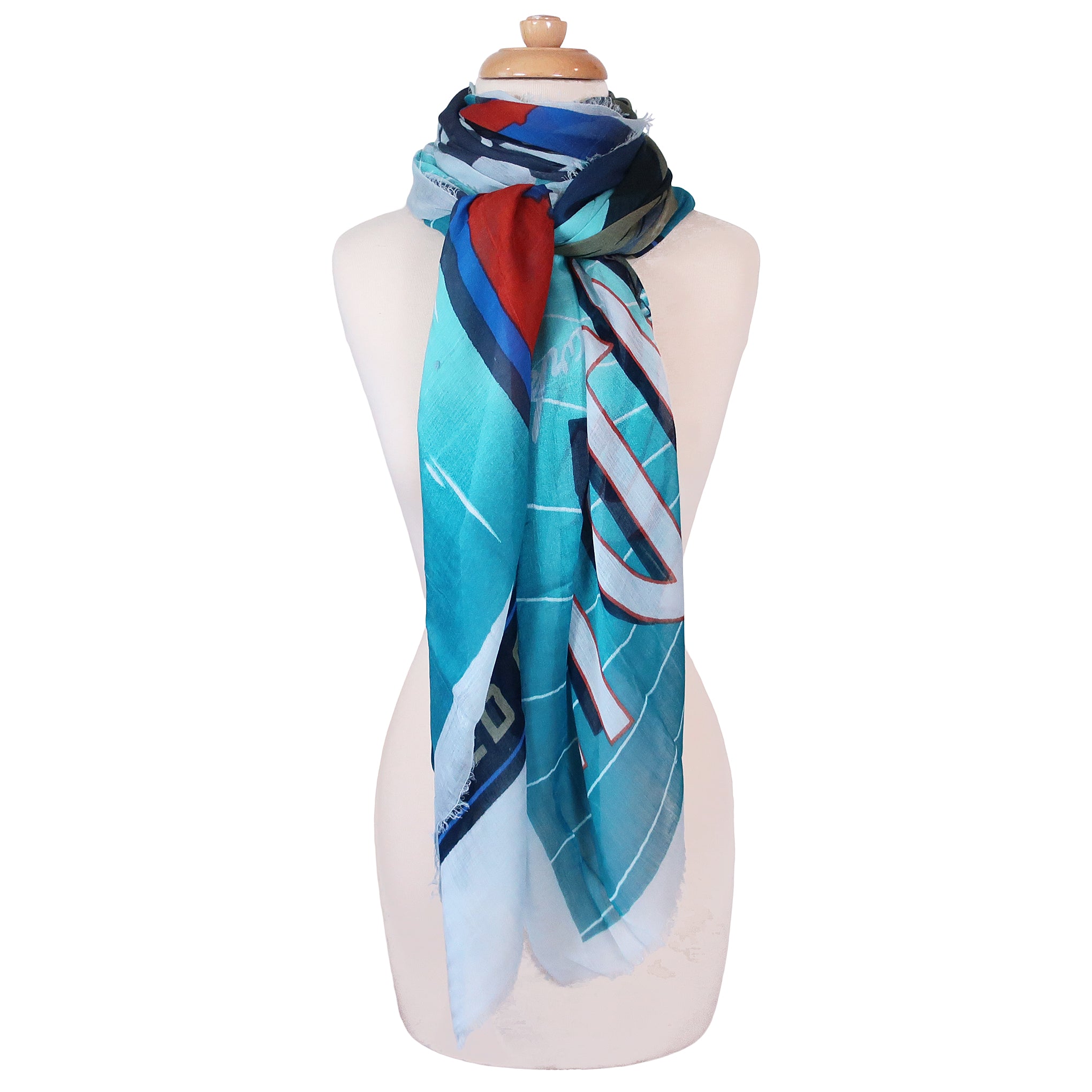 Blue Pacific Vintage Locale New York Cashmere and Silk Scarf