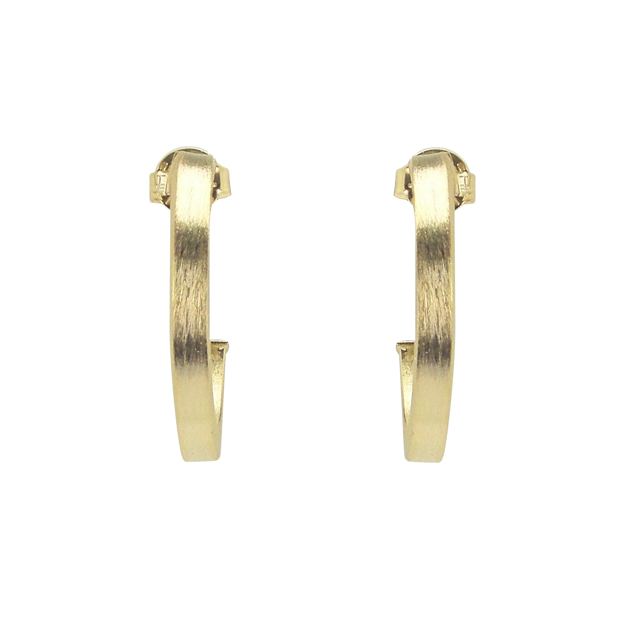 Front View of Sheila Fajl Ilana Bold Square Tube Hoop Earrings in Gold Plated