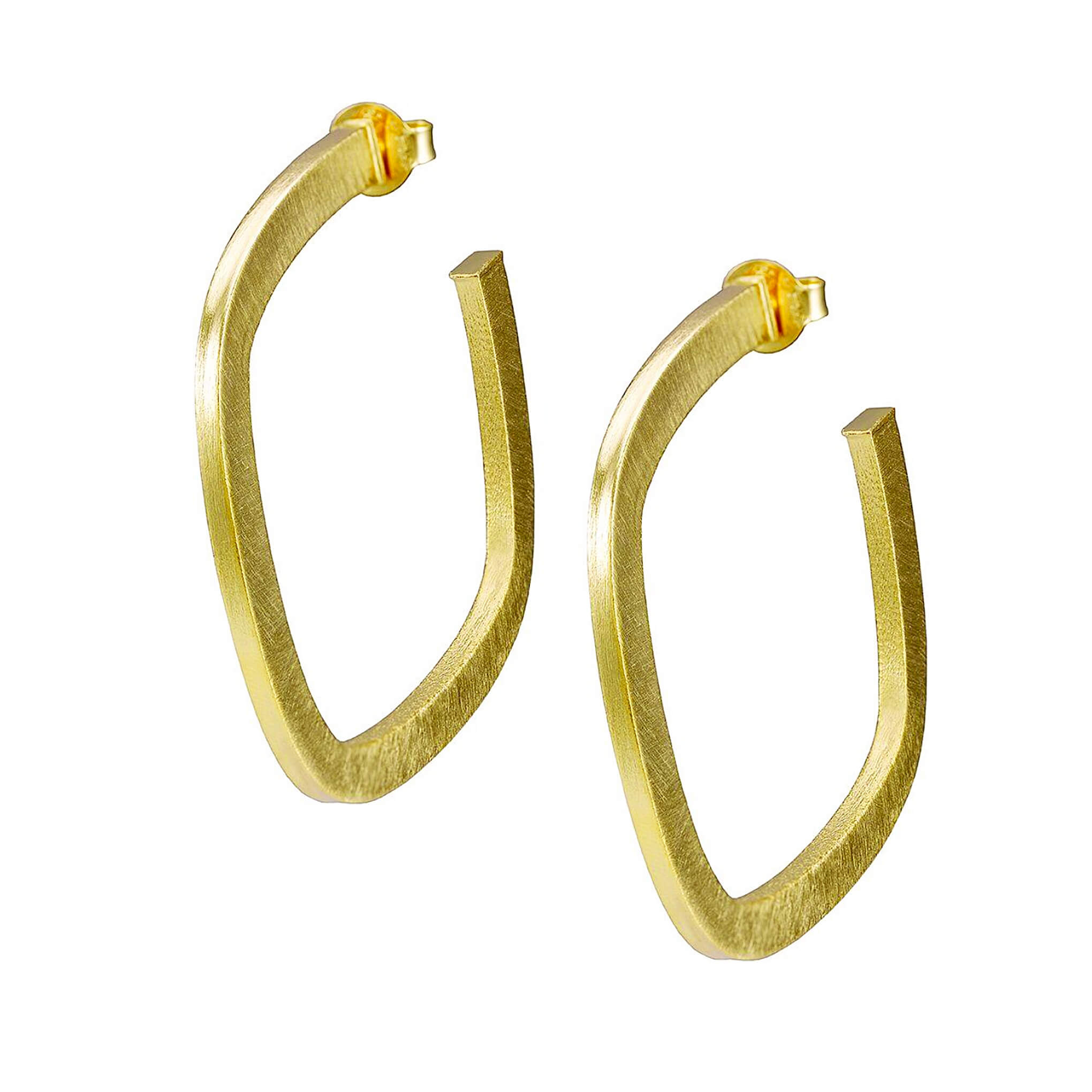 image of Sheila Fajl Elisa Square Hoop Earrings in Gold Plated
