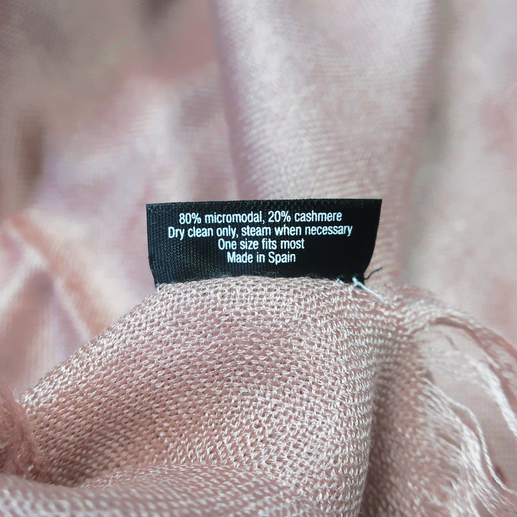 Blue Pacific Tissue Solid Modal and Cashmere Scarf Shawl in Misty Rose Pink