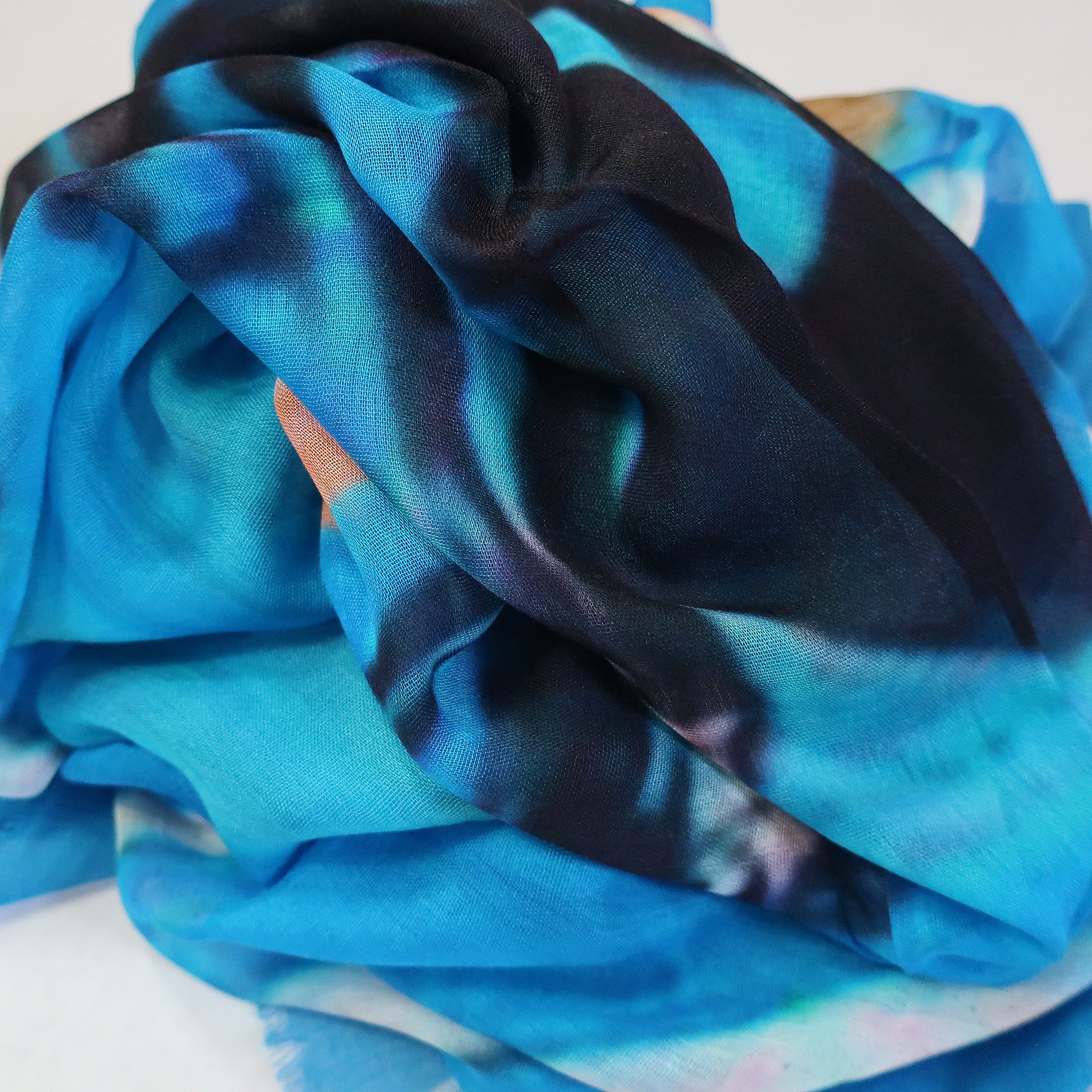Blue Pacific Vintage Locale Emily in Paris Micromodal Scarf in Cobalt Blue