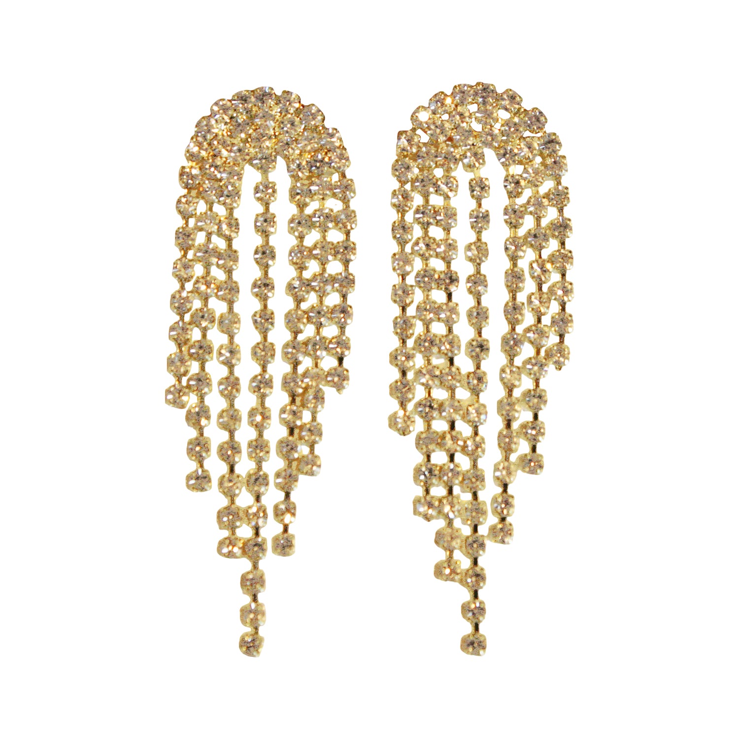 Sheila Fajl Mayta Chandelier Dangle Statement Earrings in CZ and Gold Plated