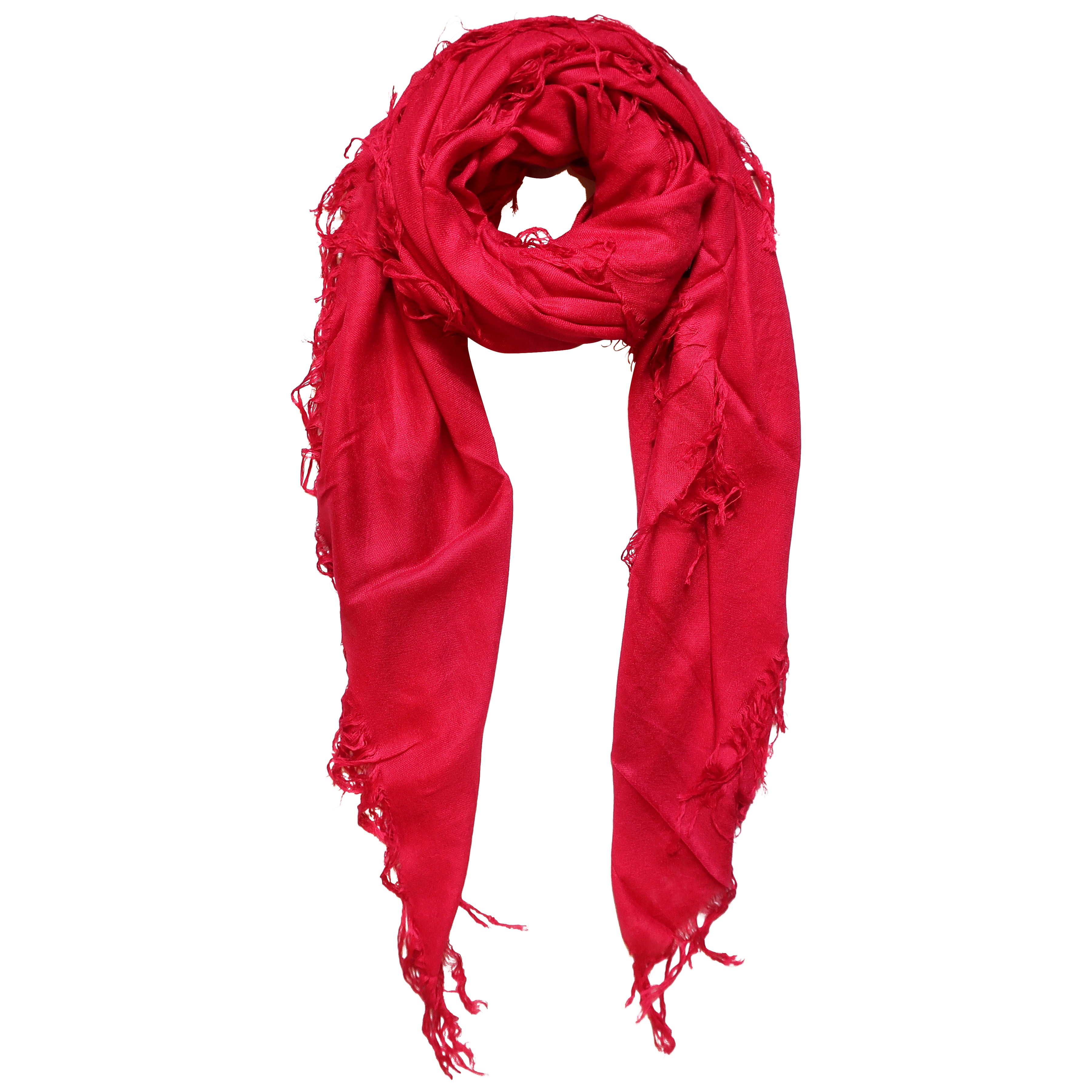 Blue Pacific Tissue Solid Modal and Cashmere Scarf Shawl in Chili Pepper Red