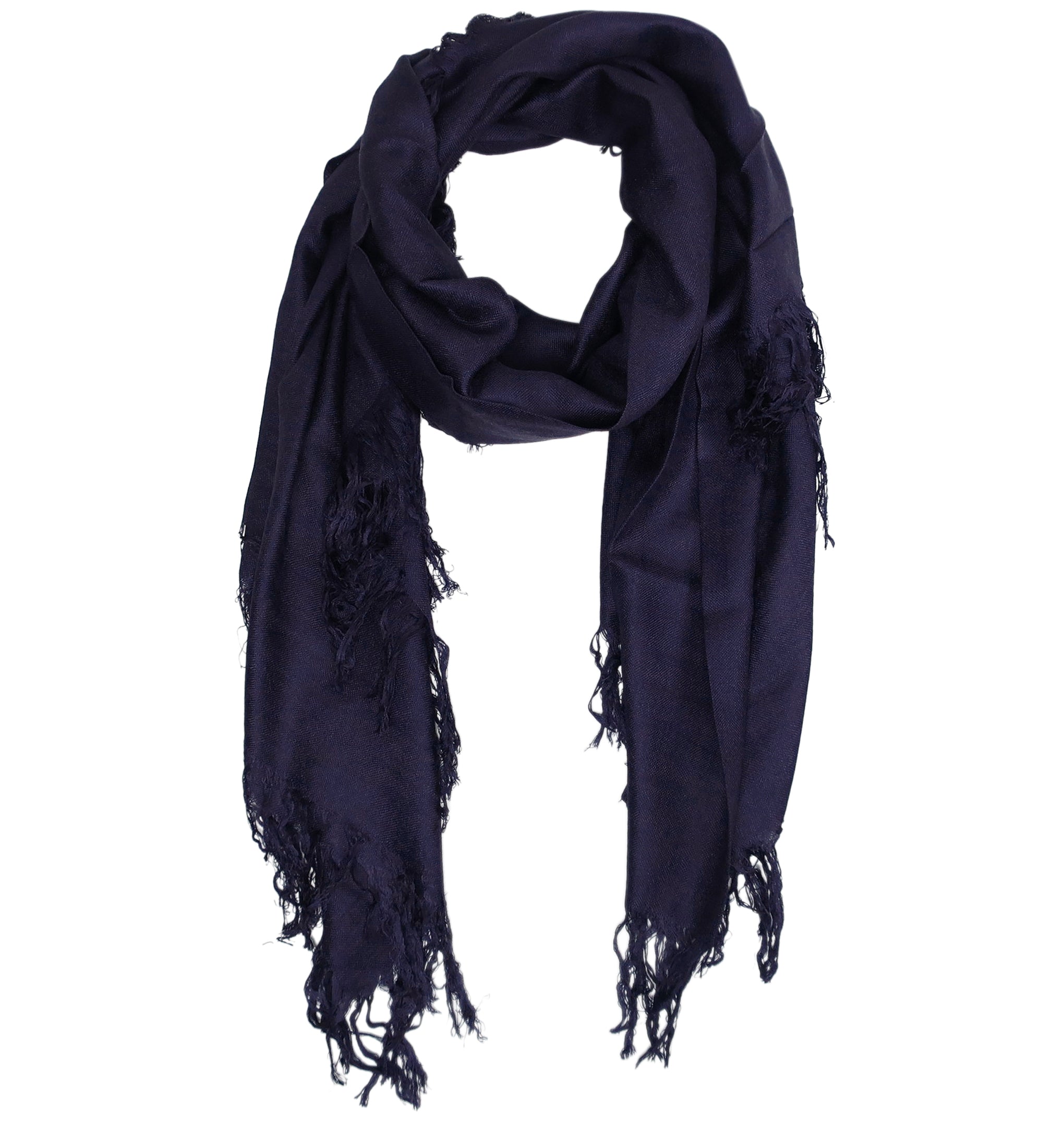 Blue Pacific Tissue Solid Modal and Cashmere Scarf in Dark Purple