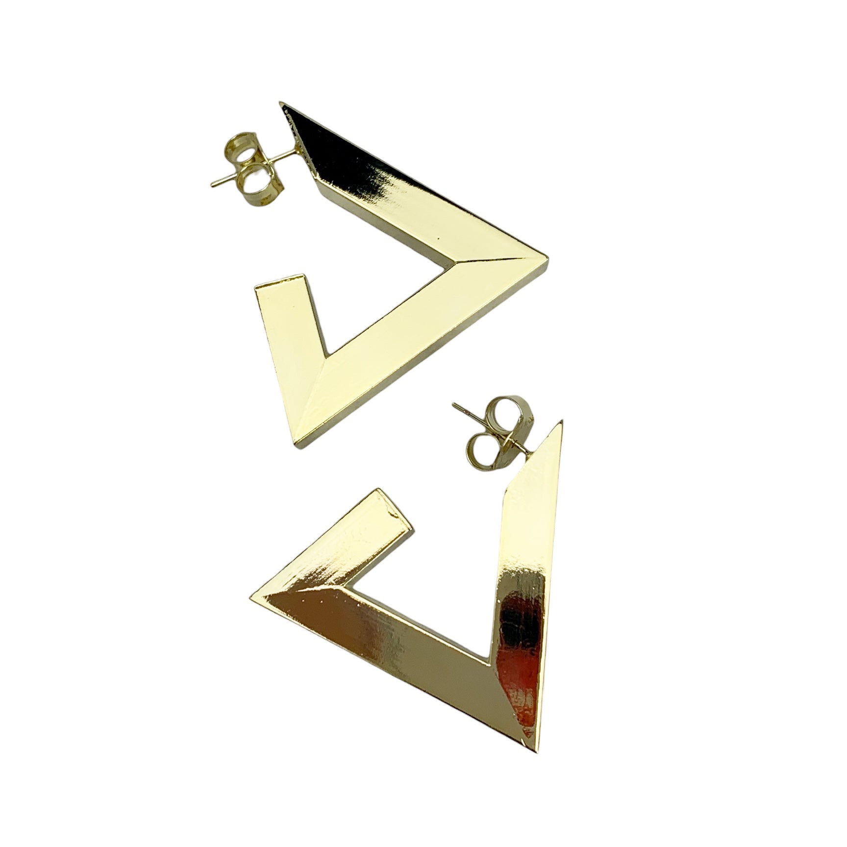 Sheila Fajl Harmony Geometric Hoop Earrings in Polished Gold Plated