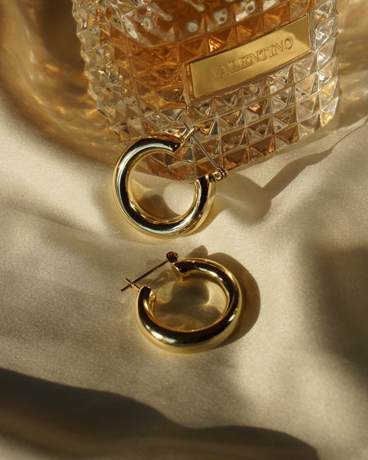 Luv Aj Baby Amalfi Tube Hoop Earrings in Polished 14k Antique Gold Plated