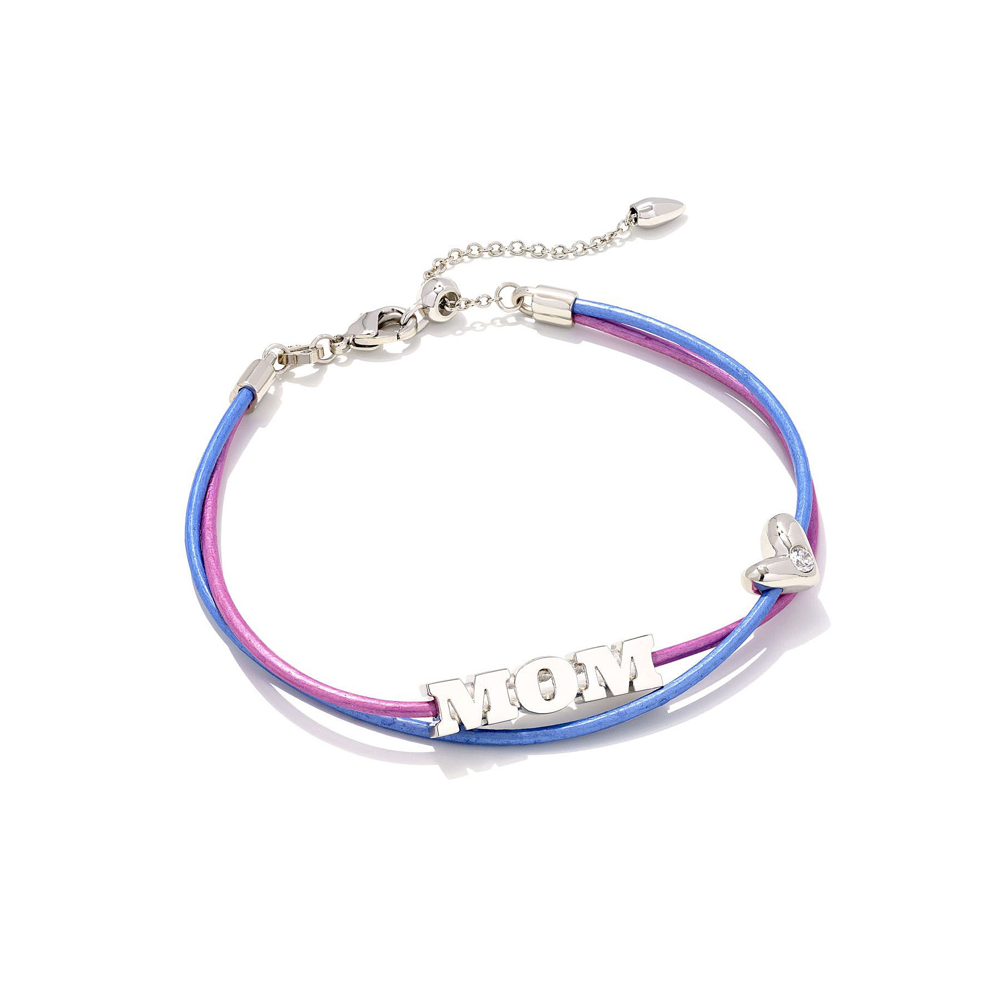 Kendra Scott Mom Multi Strand Friendship Bracelet in Purple Mix and Rhodium