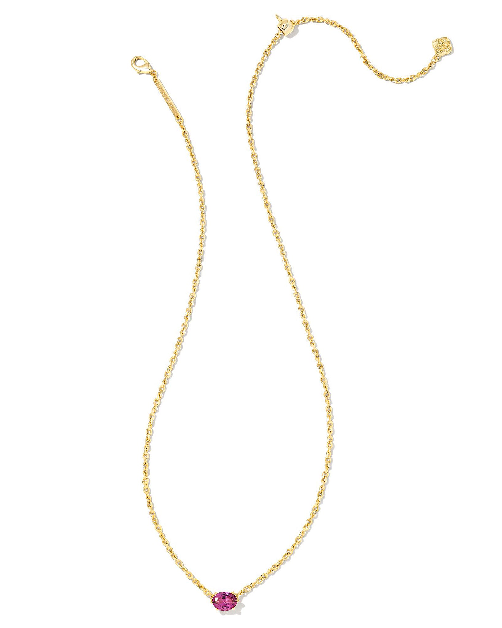 Kendra Scott Cailin Oval Pendant Necklace in Purple Crystal and Gold