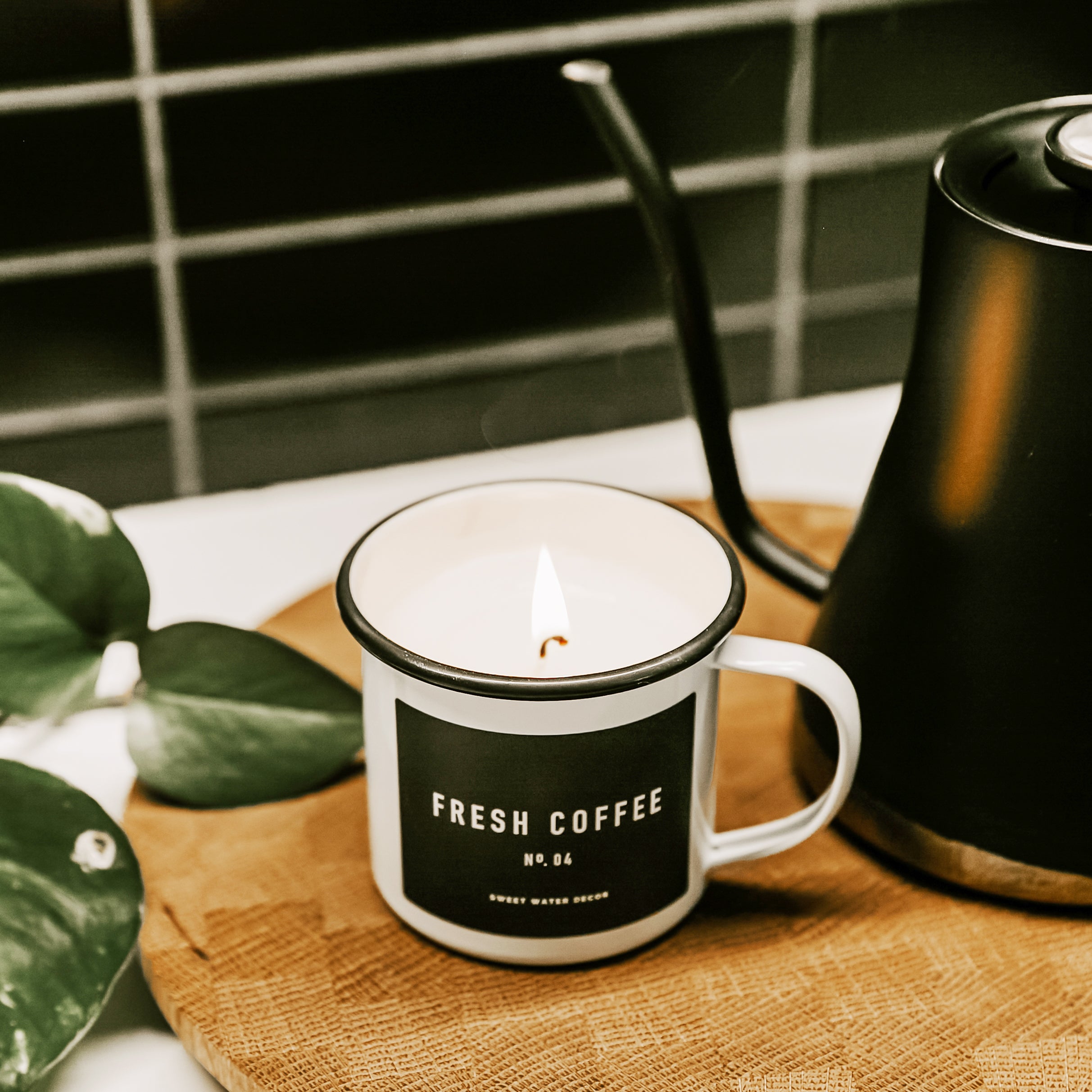 White Coffee Mug 11 oz Candle in Fresh Coffee Scent