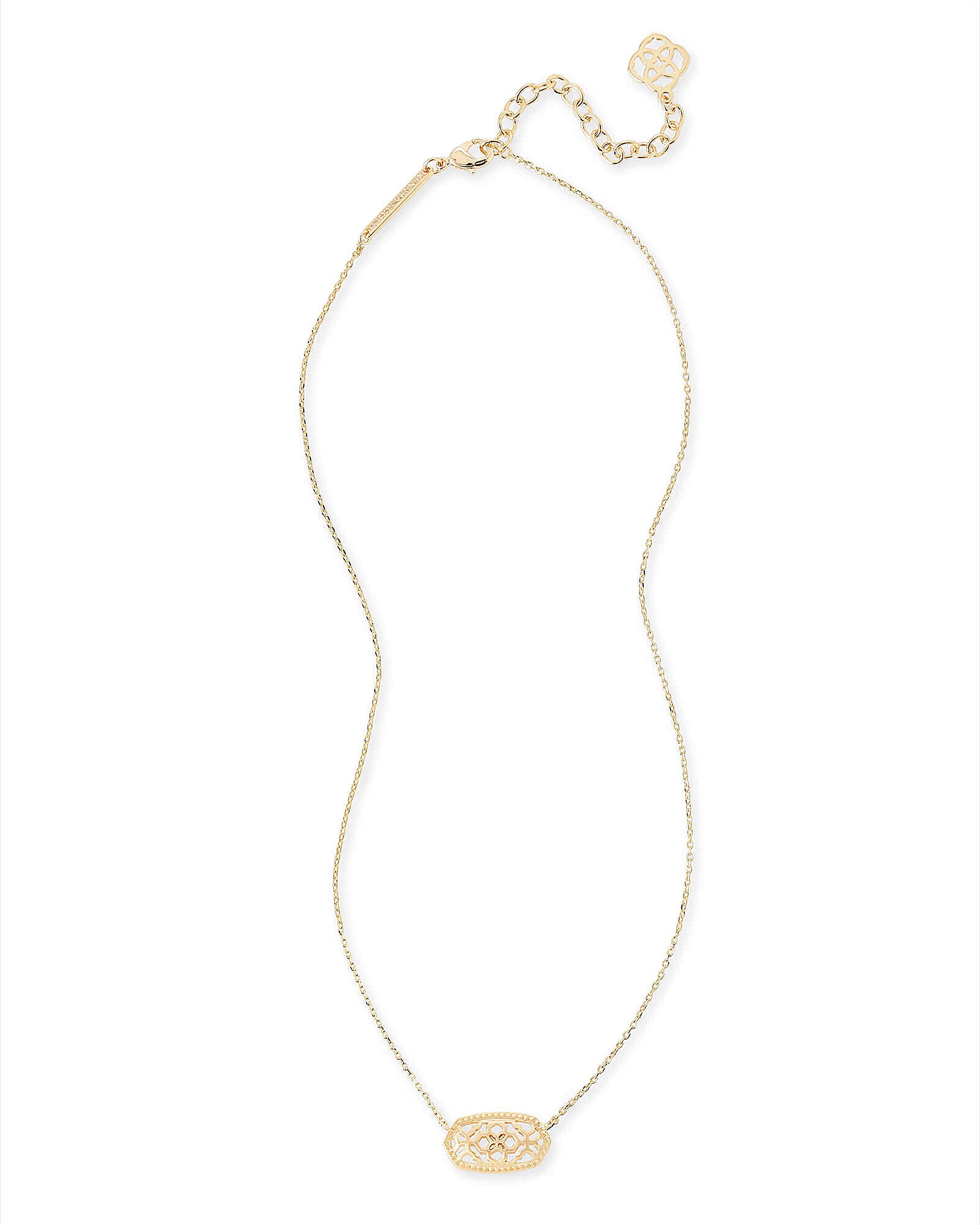 Kendra Scott Elisa Oval Filigree Pendant Necklace in Gold