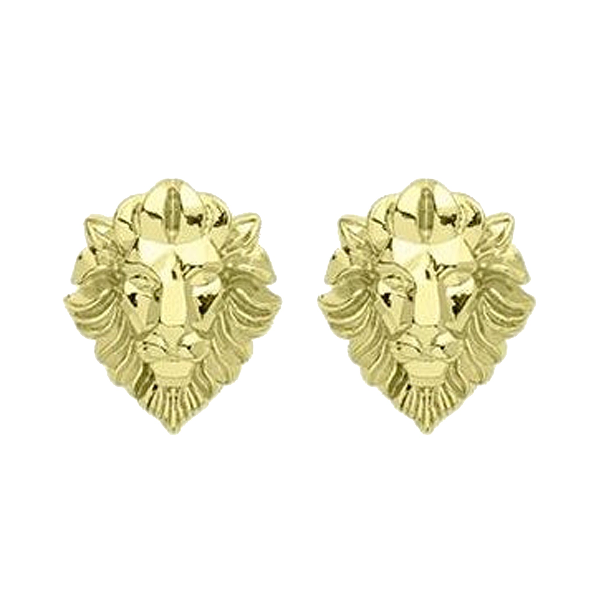 Sheila Fajl Hear Me Roar Lion Stud Earrings in 18k Polished Gold Plated