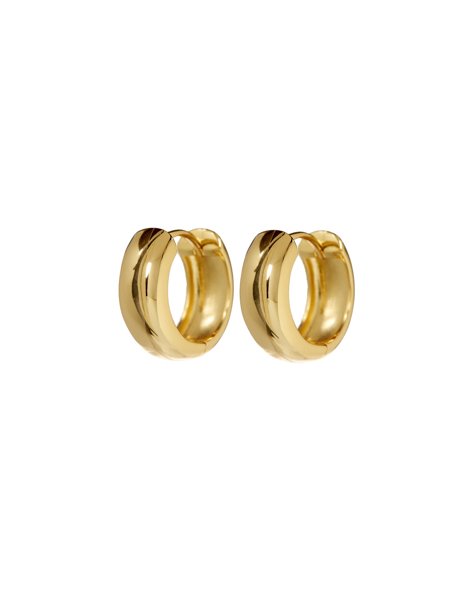 Luv Aj Monaco Wide Huggie Hoop Earrings in Polished Gold Plated