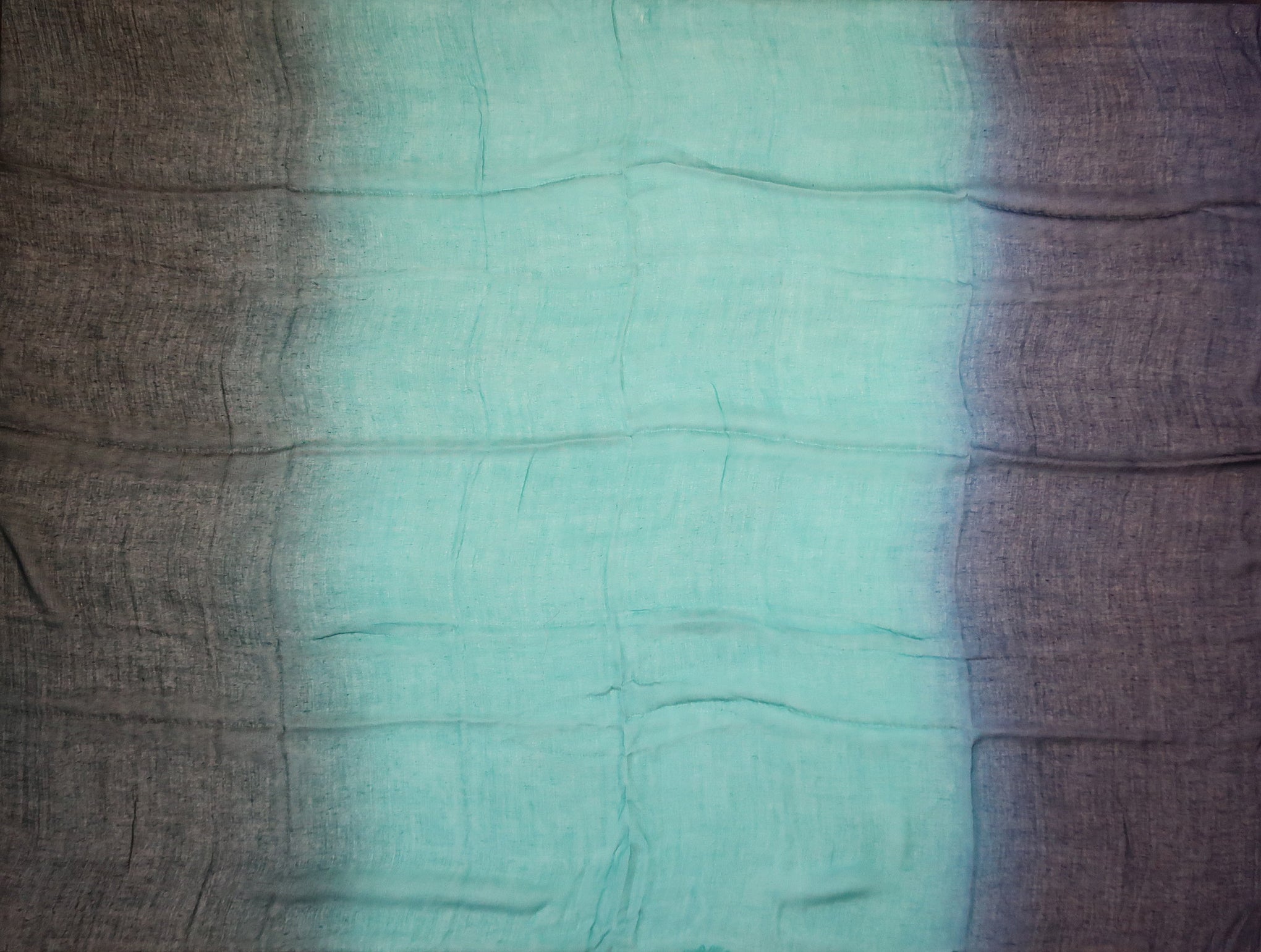 Blue Pacific Dream Cashmere and Silk Scarf in Teal Turquoise and Navy 47 x 37