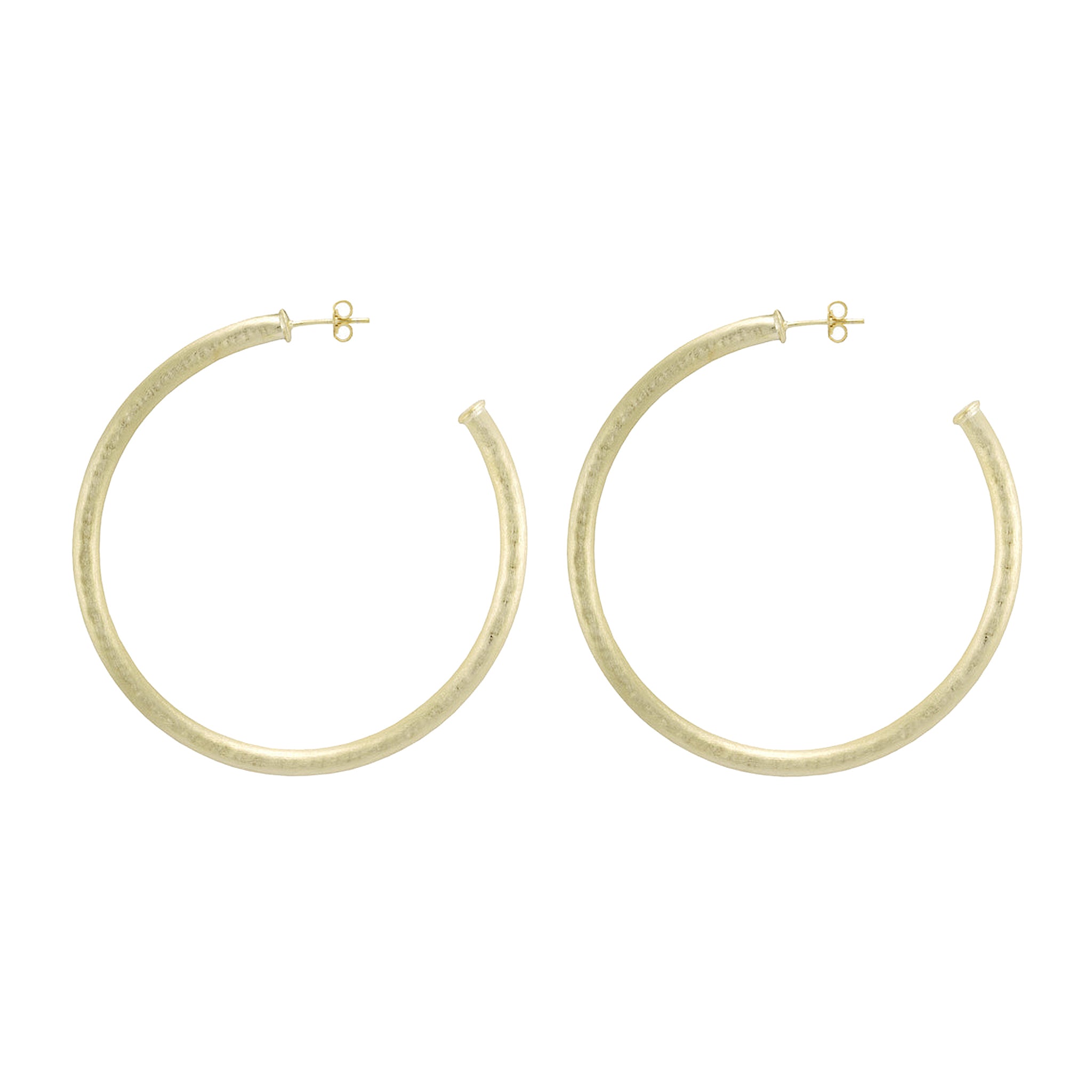 Sheila Fajl Large 2.5 Inch Everybody's Favorite Hammered Hoop Earrings in Gold
