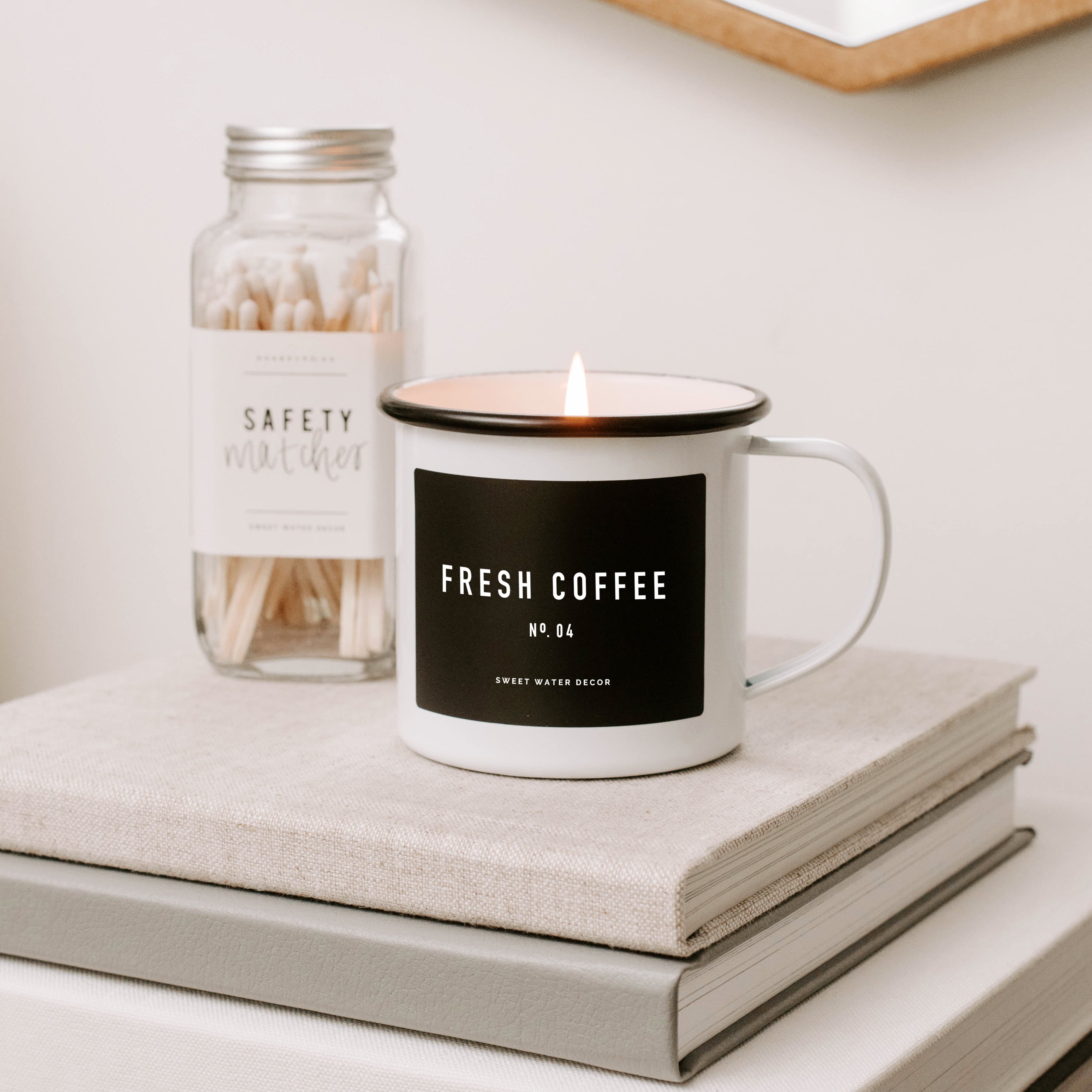 White Coffee Mug 11 oz Candle in Fresh Coffee Scent