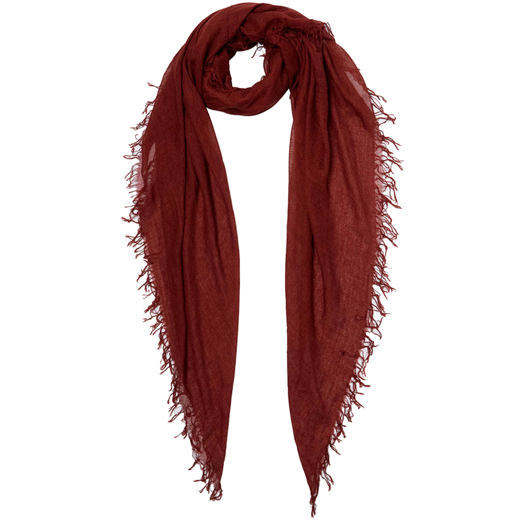 Chan Luu Cashmere and Silk Solid Scarf in Fire Brick Red LavishlyHip