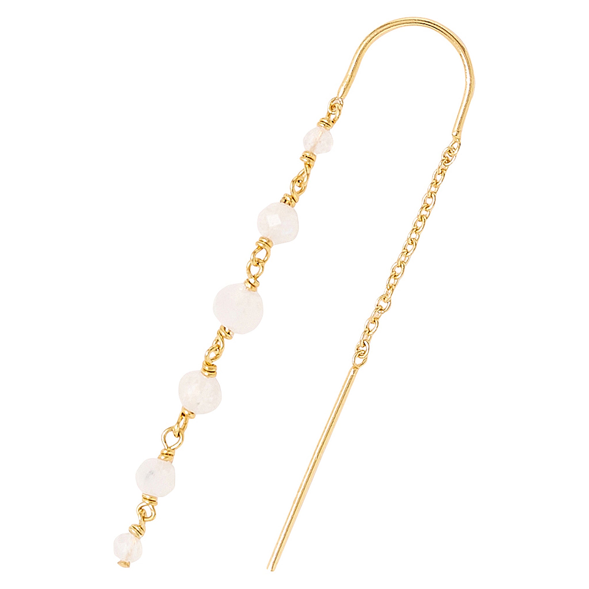 Chan Luu Tiered Threader Dangle Earrings in Moonstone and Gold